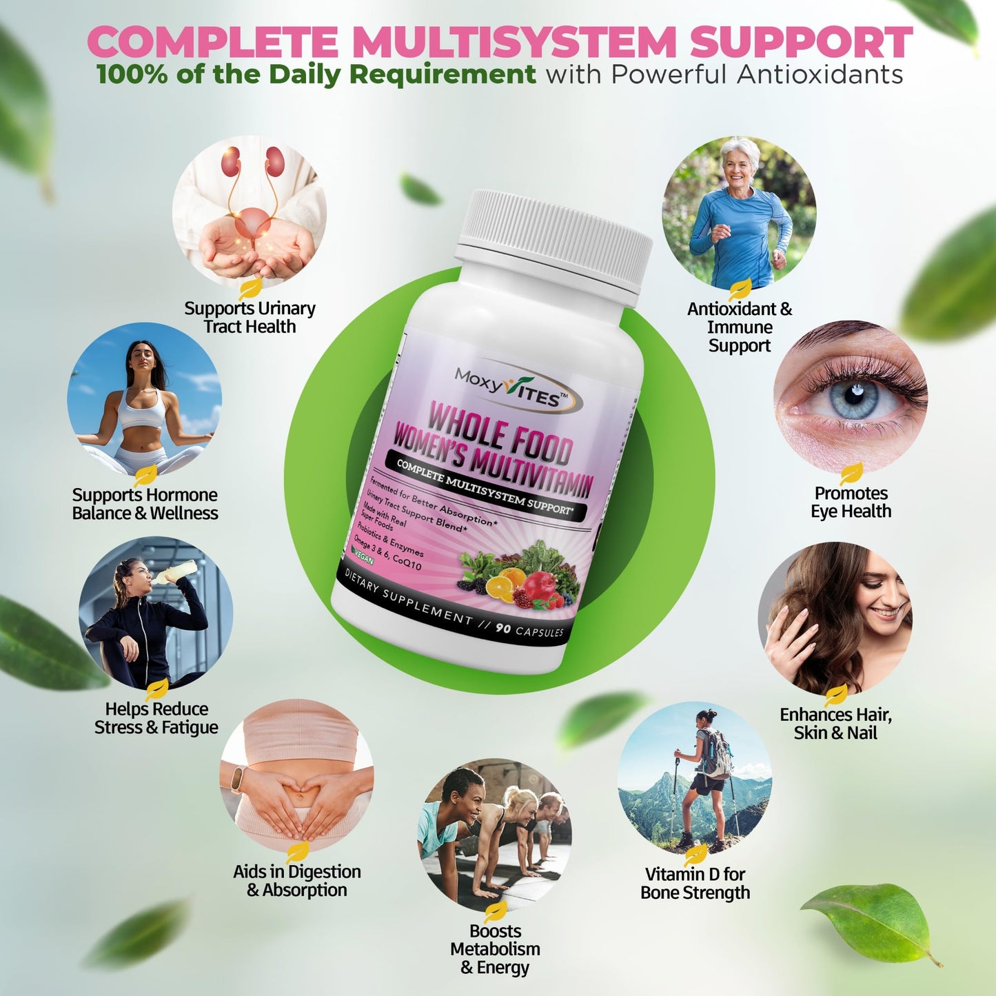 MoxyVites Methylated Multivitamin for Women With Iron 90 Capsules