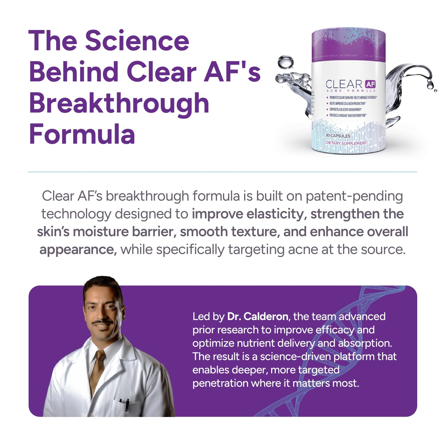 Clear AF Clear Skin Supplement Capsules 30 Count