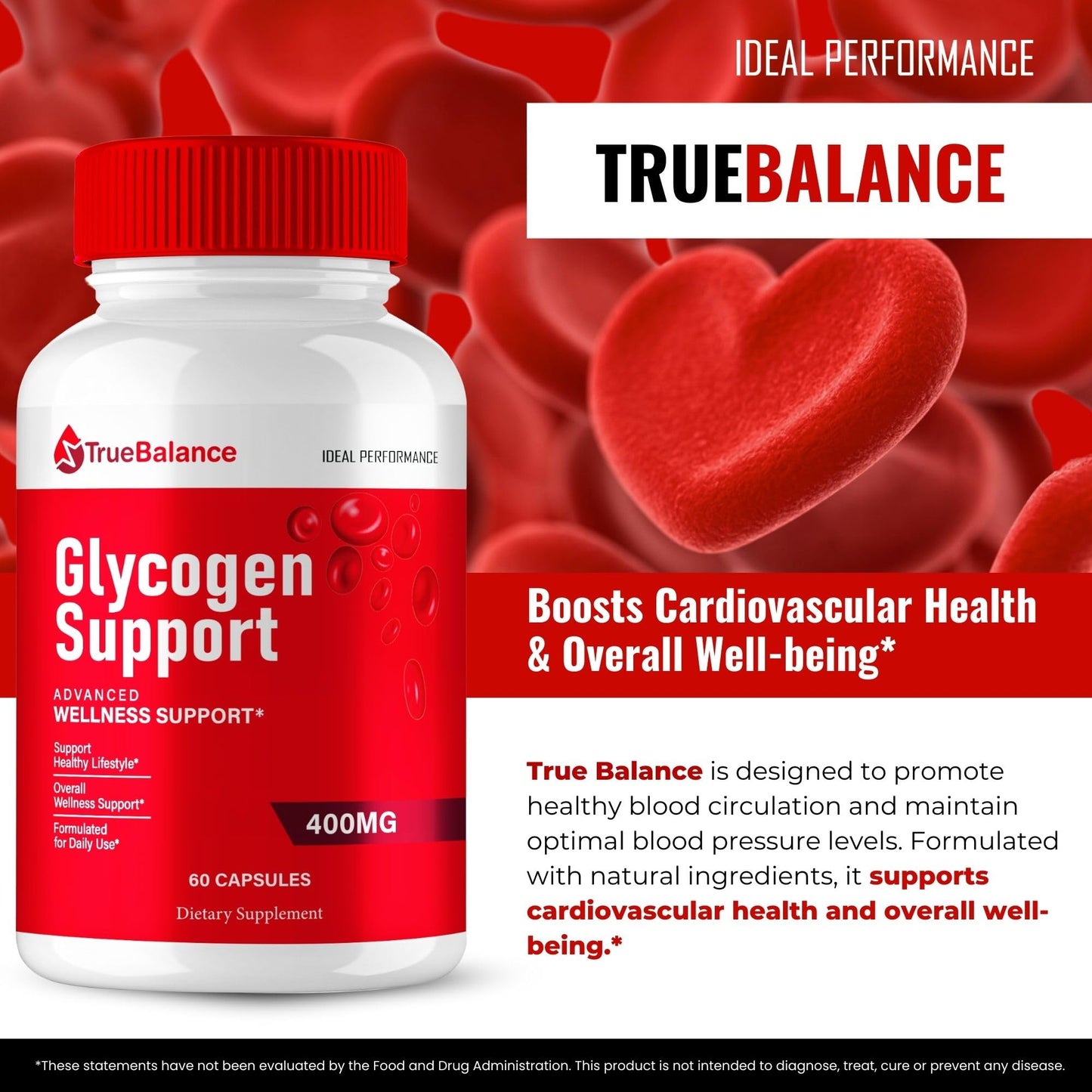 IDEAL PERFORMANCE True Balance Blood Support Advanced Formula Capsules, 180 Count