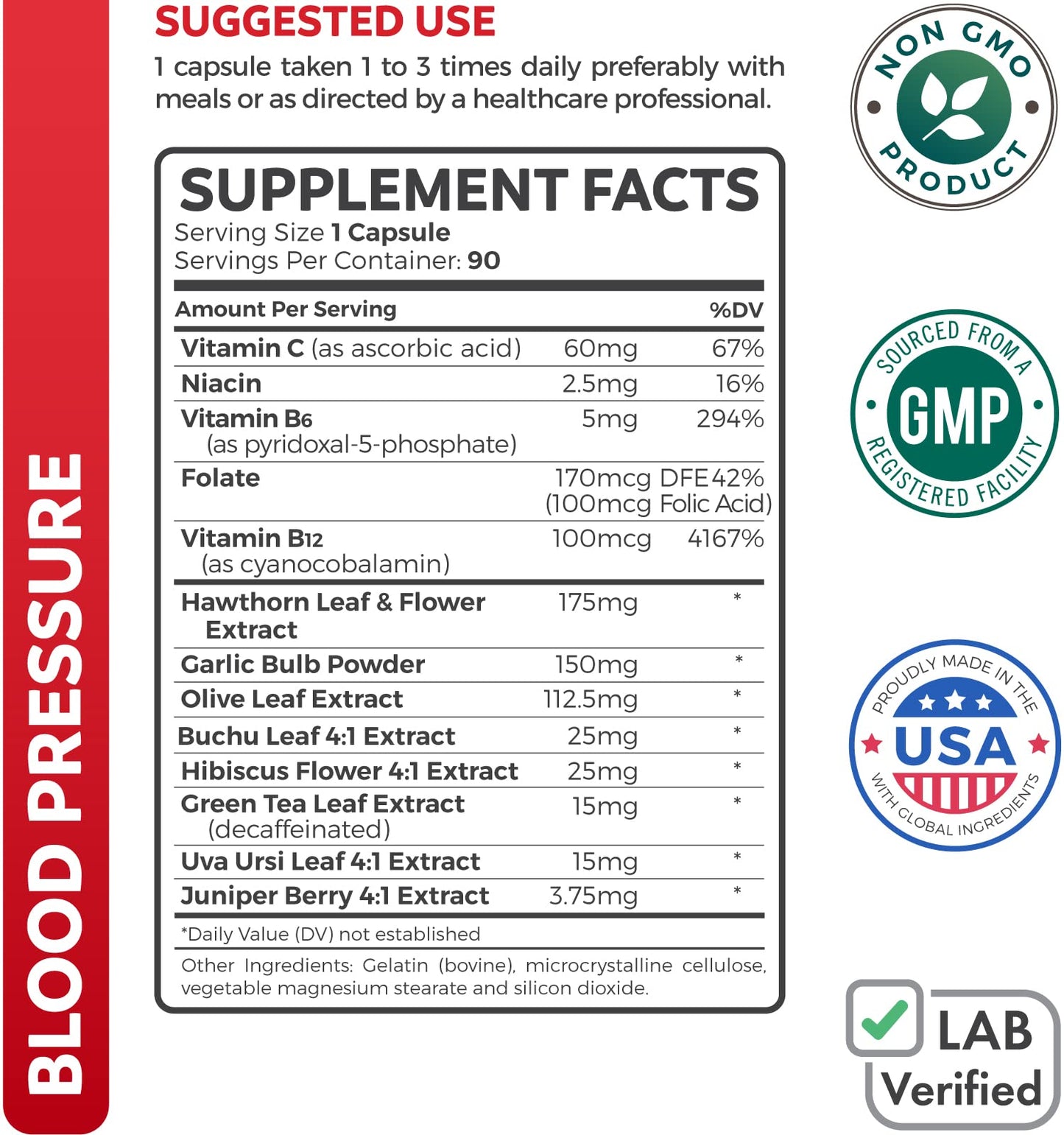Healths Harmony Blood Pressure Support Supplement Capsule, 90 Capsules