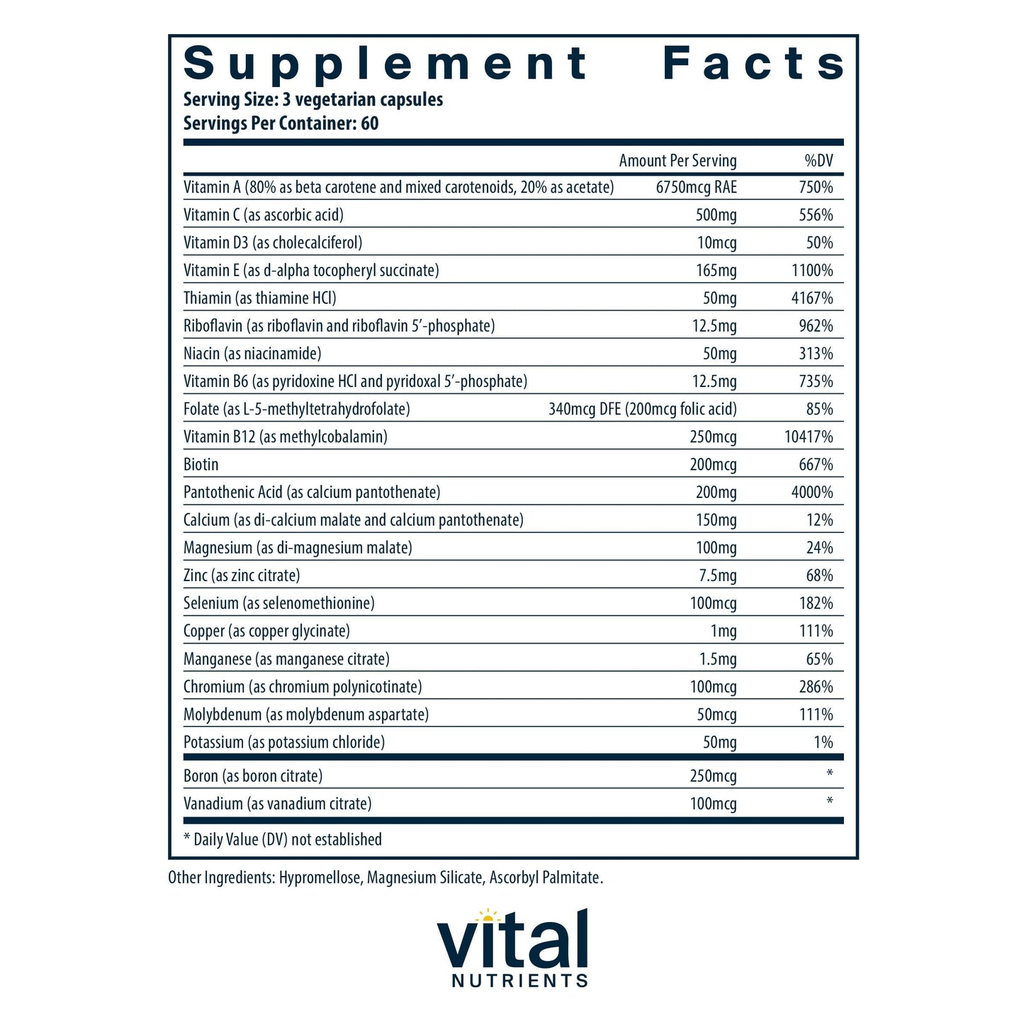 Vital Nutrients Multi-Nutrients Capsule 180 Capsules