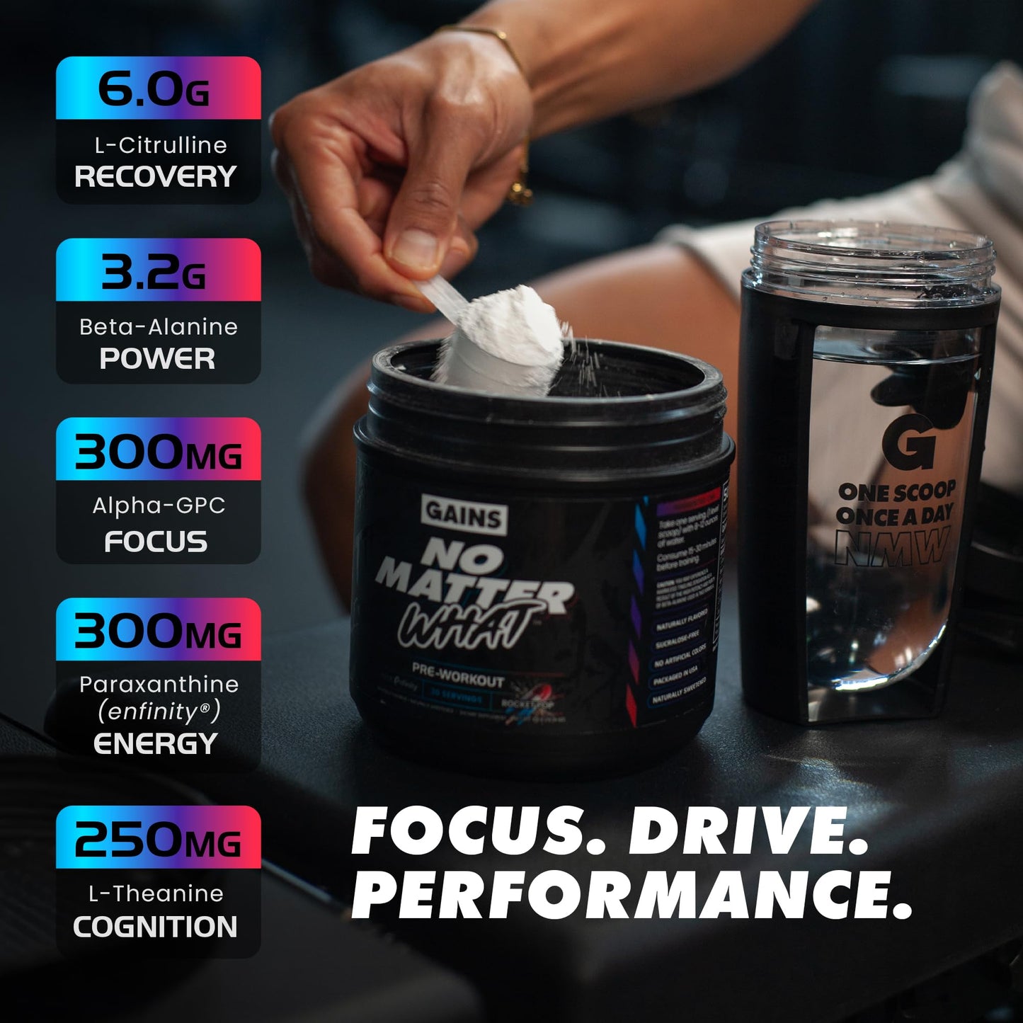 GAINS IN BULK No Matter What Pre Workout Powder, 14.28 Ounce