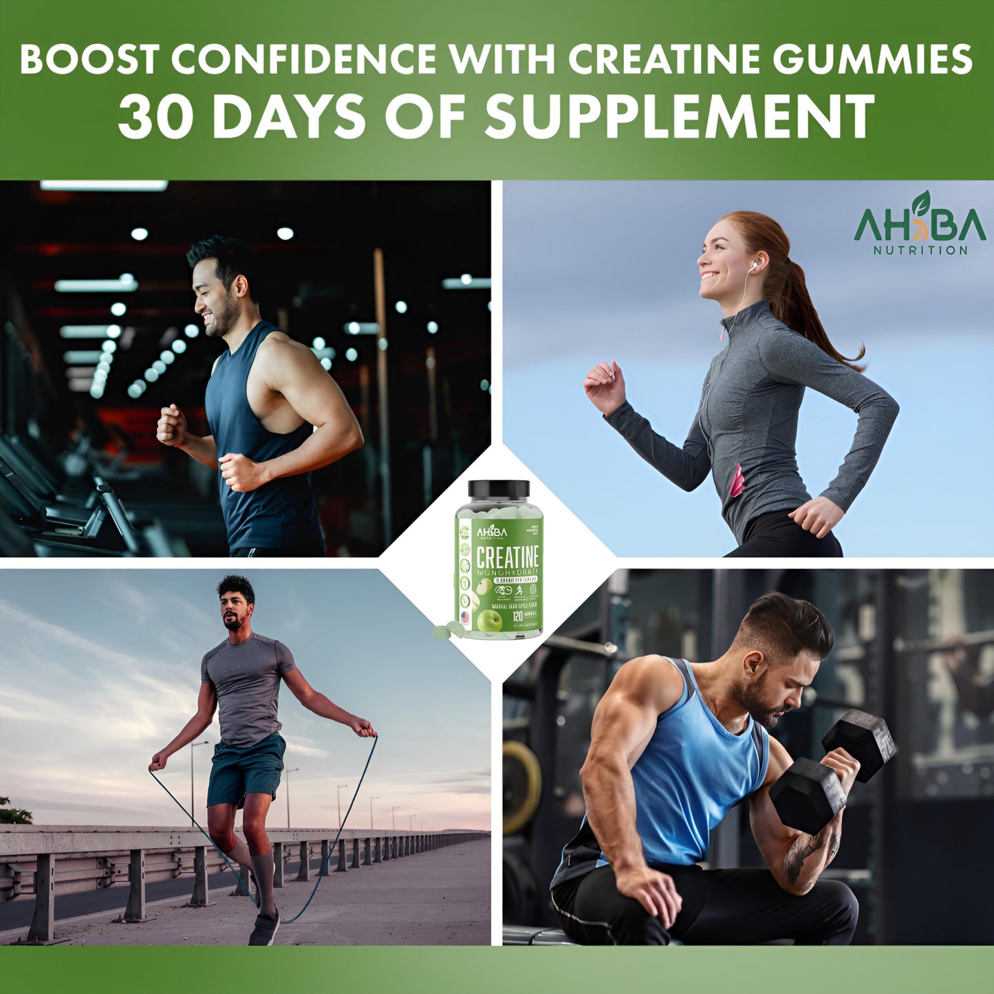 Ahiba Nutrition Creatine Monohydrate Gummies 120 Count