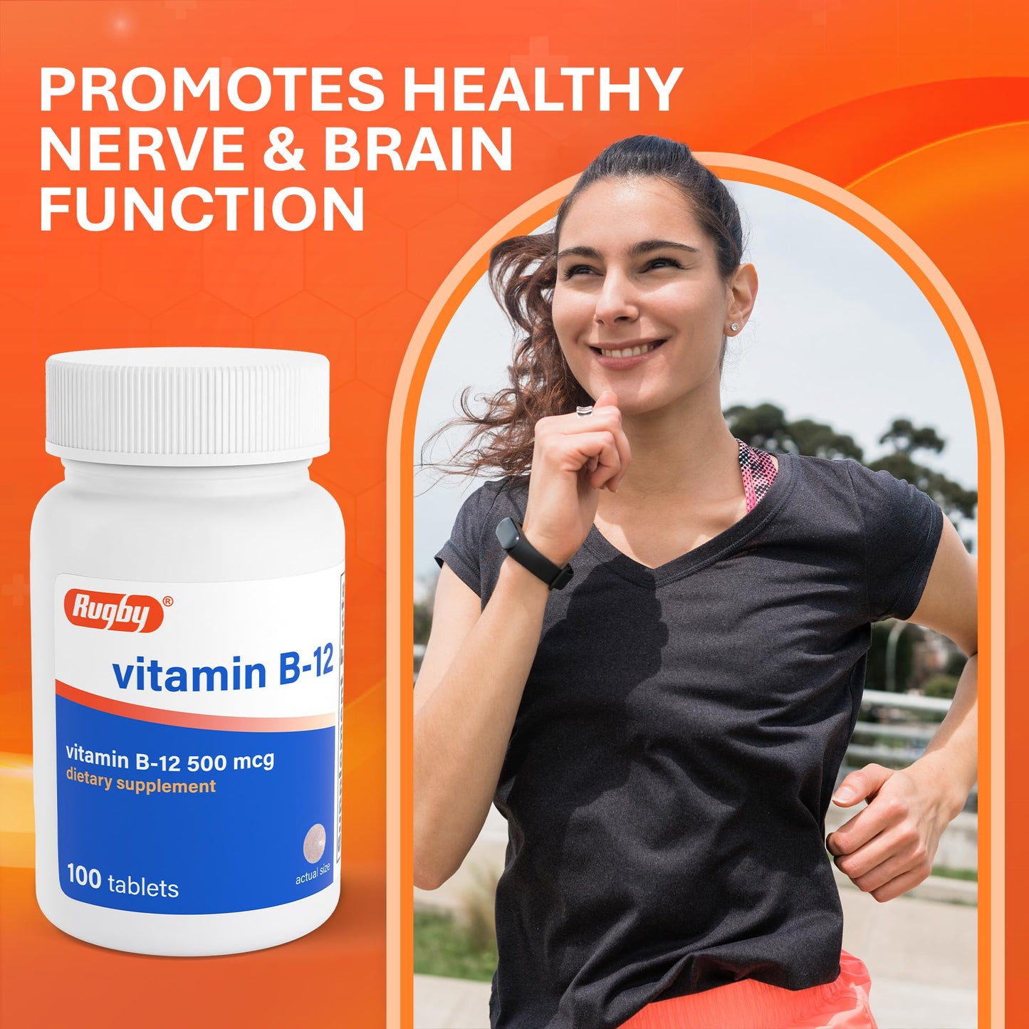 Rugby Laboratories Vitamin B12 500 mcg Tablet, 100 Tablets