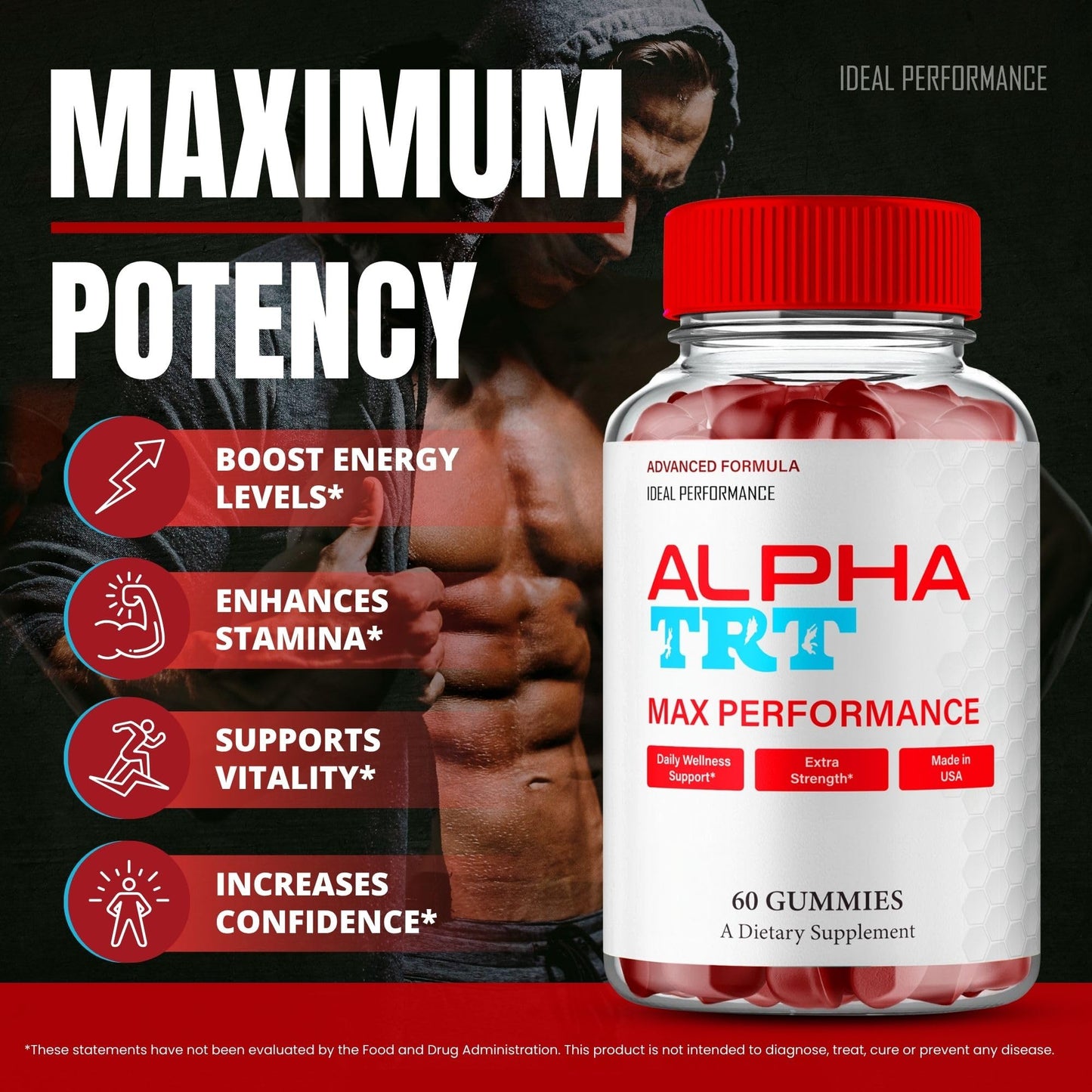IDEAL PERFORMANCE Alpha TRT 120 Gummies