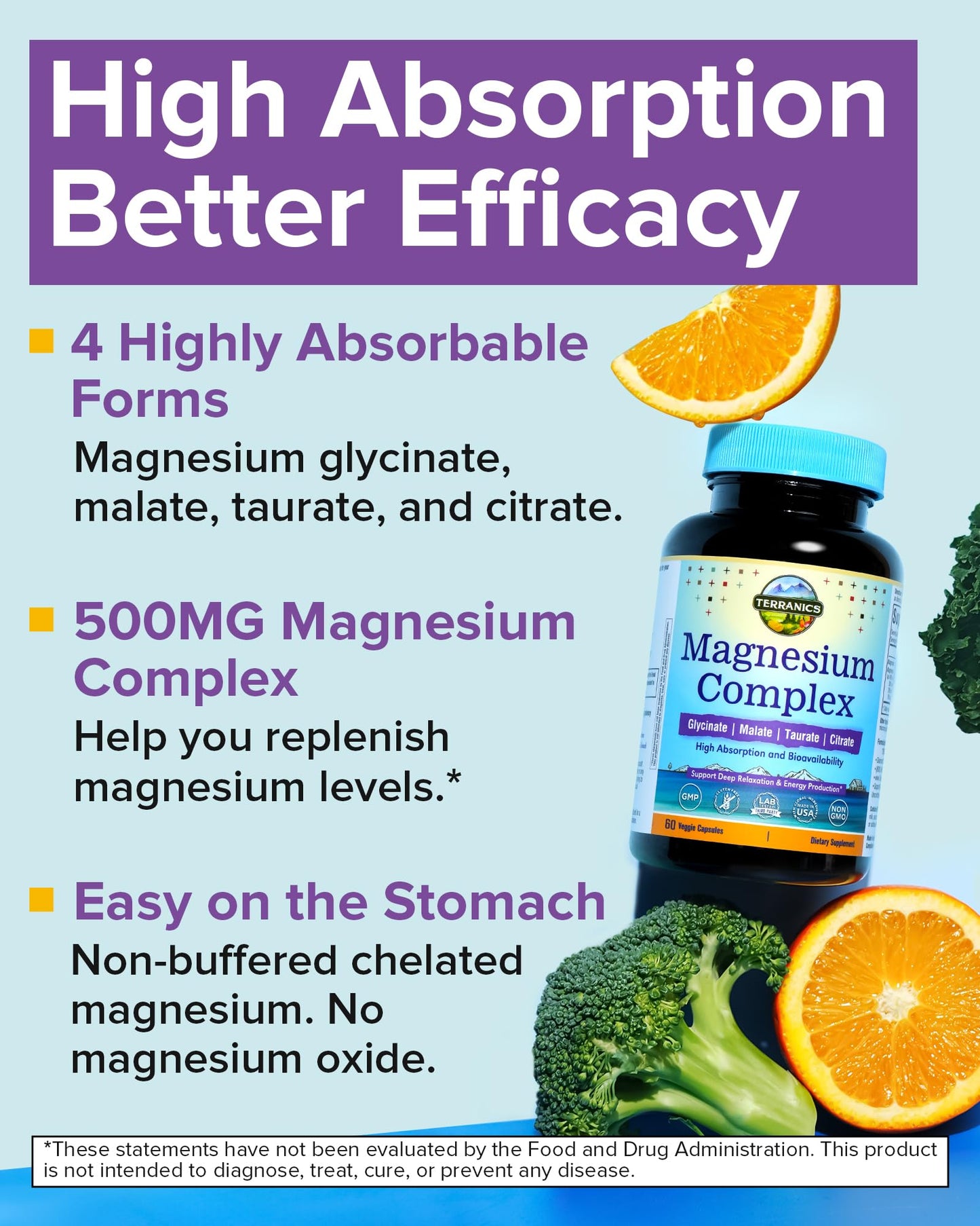 Terranics Magnesium Complex 500mg Capsule, 60 Count
