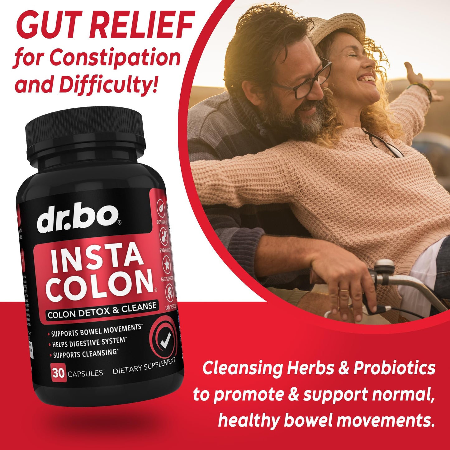 DR. BO Colon Cleanser Detox Supplement Capsules, 60 Count