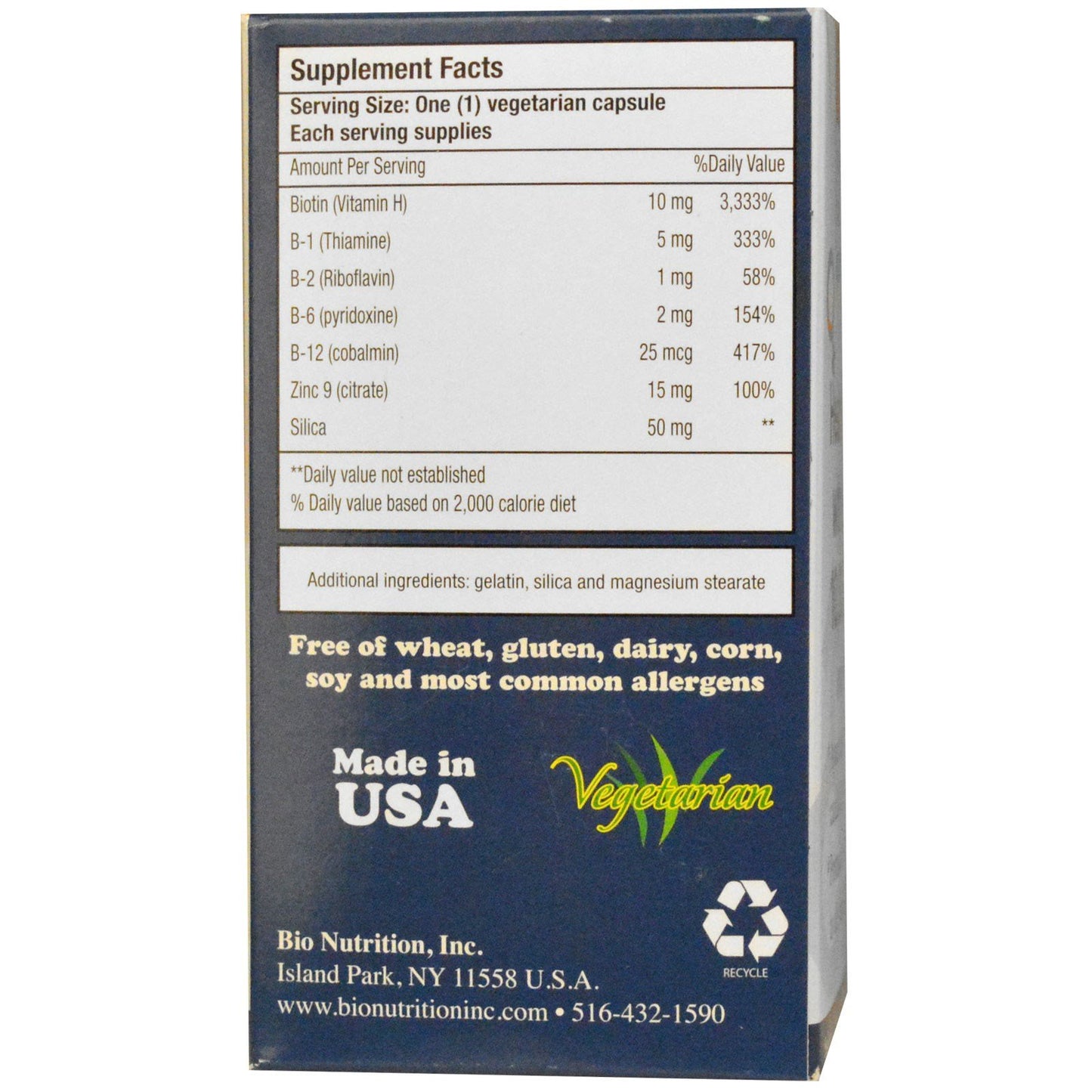 Bio Nutrition Healthy Hair with Biotin Capsules, 60 Count