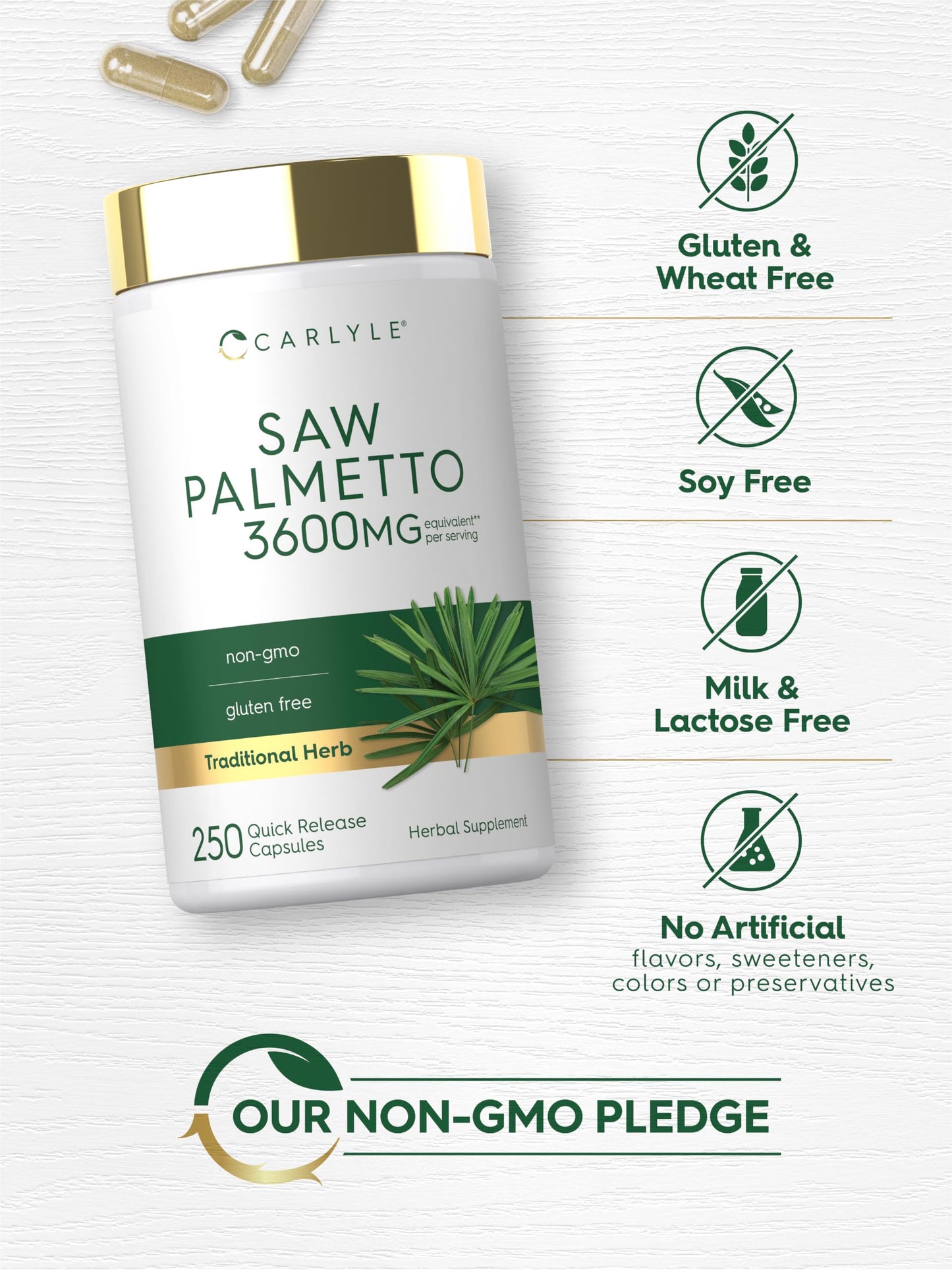 Carlyle Saw Palmetto for Men and Women 250 Capsules