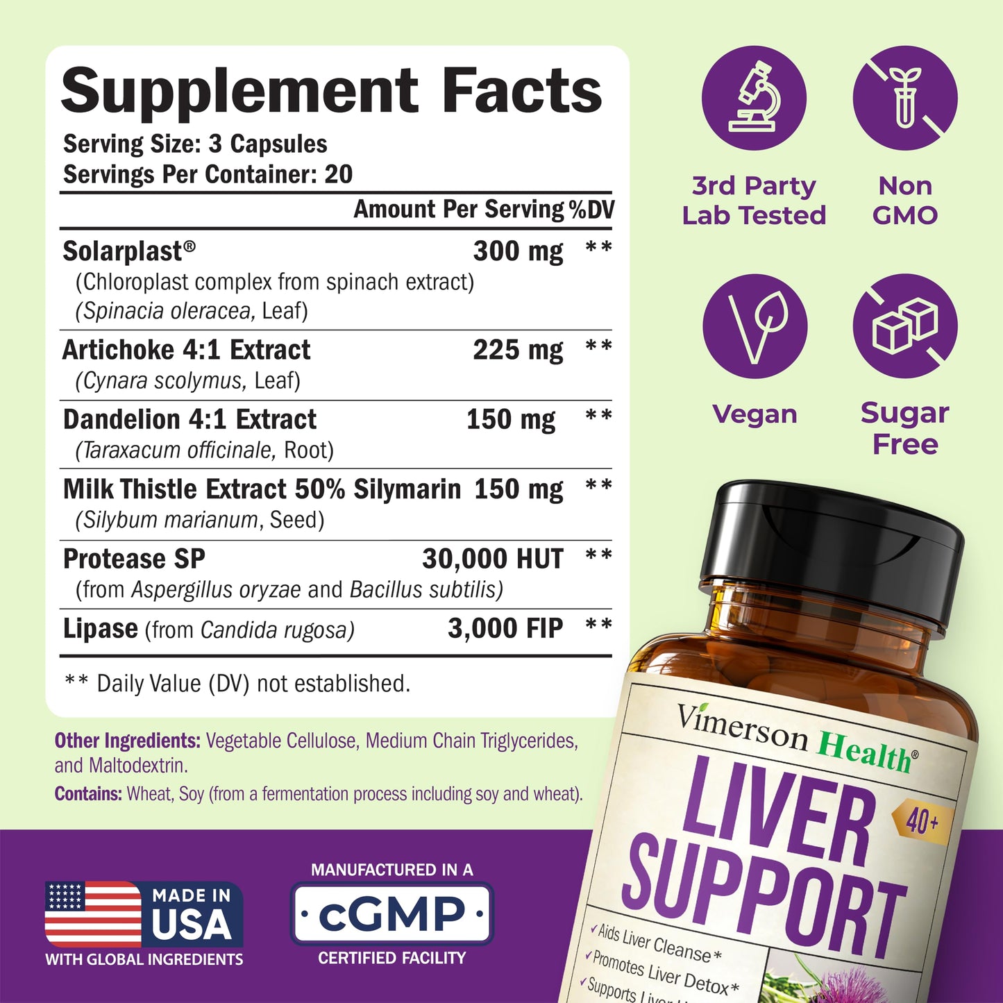 Vimerson Health Liver Support with Artichoke Extract, 60 Capsules