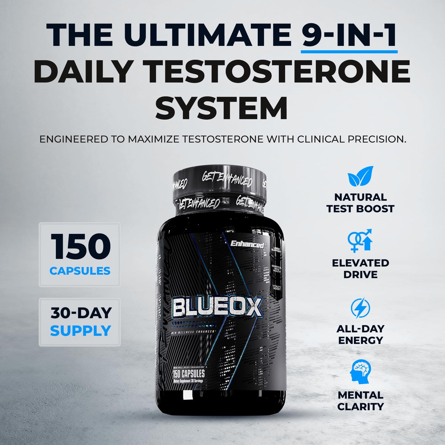 Enhanced Blue Ox Testosterone Booster Capsule 120 Count