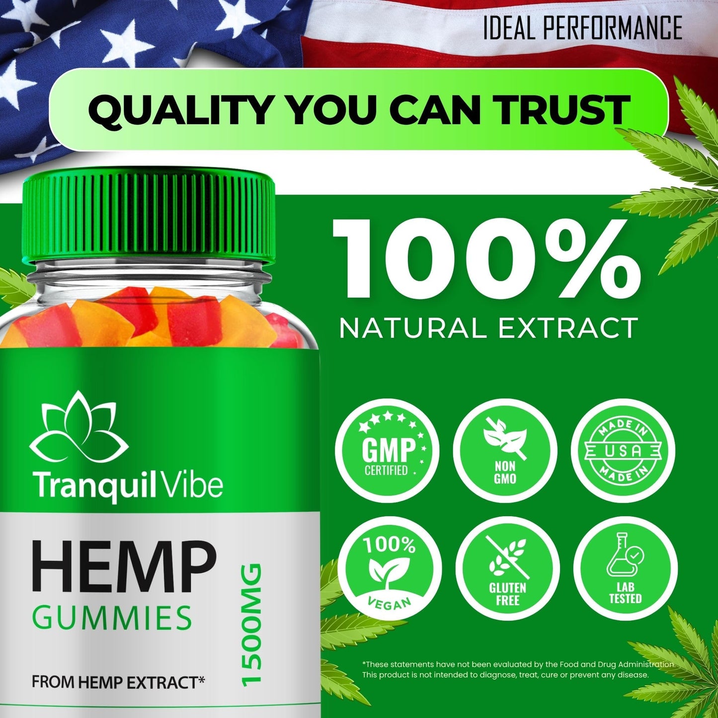 IDEAL PERFORMANCE Tranquil Vibe Gummies Neuropathy 300 Gummies