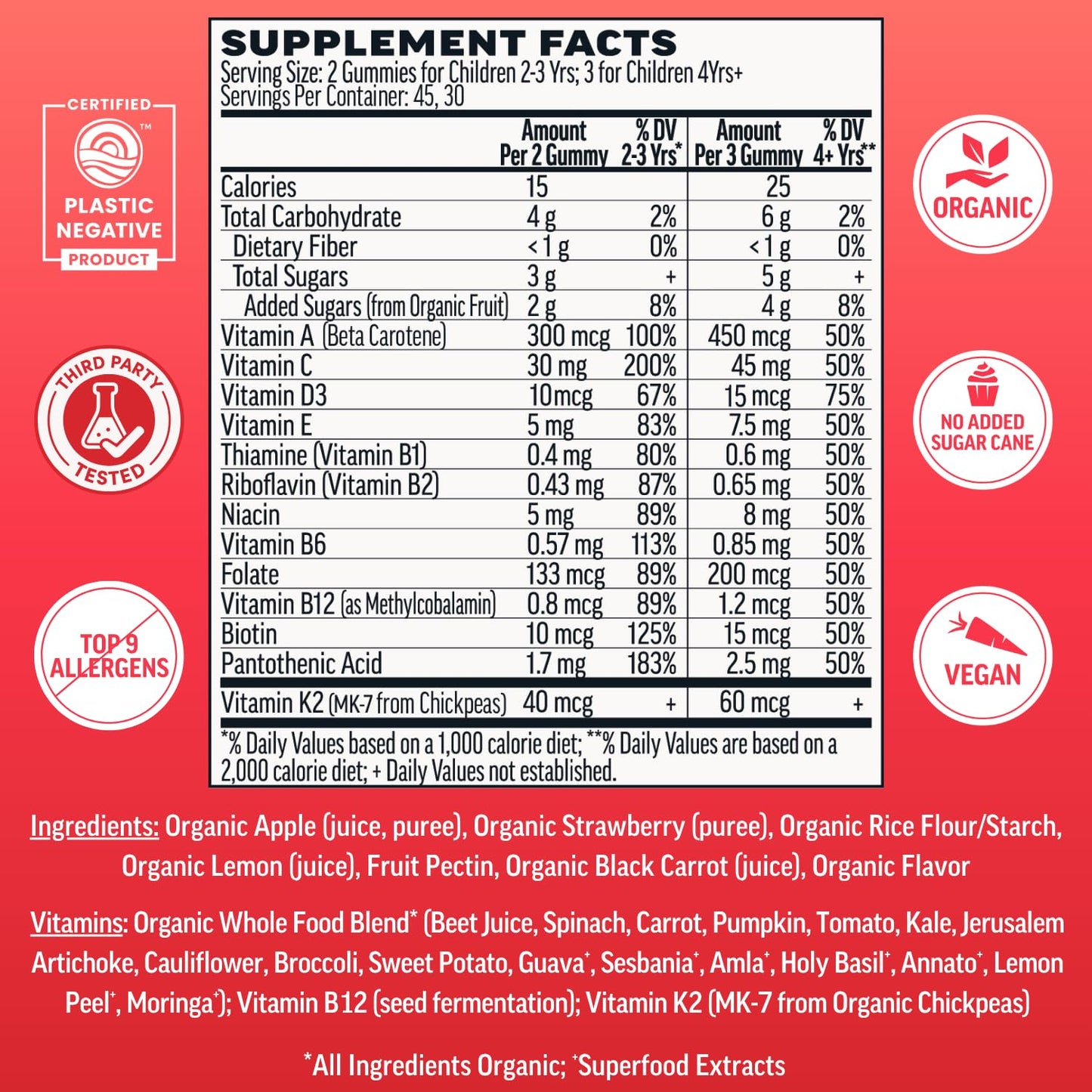 Llama Naturals Kids Multivitamin Gummies 90 Count