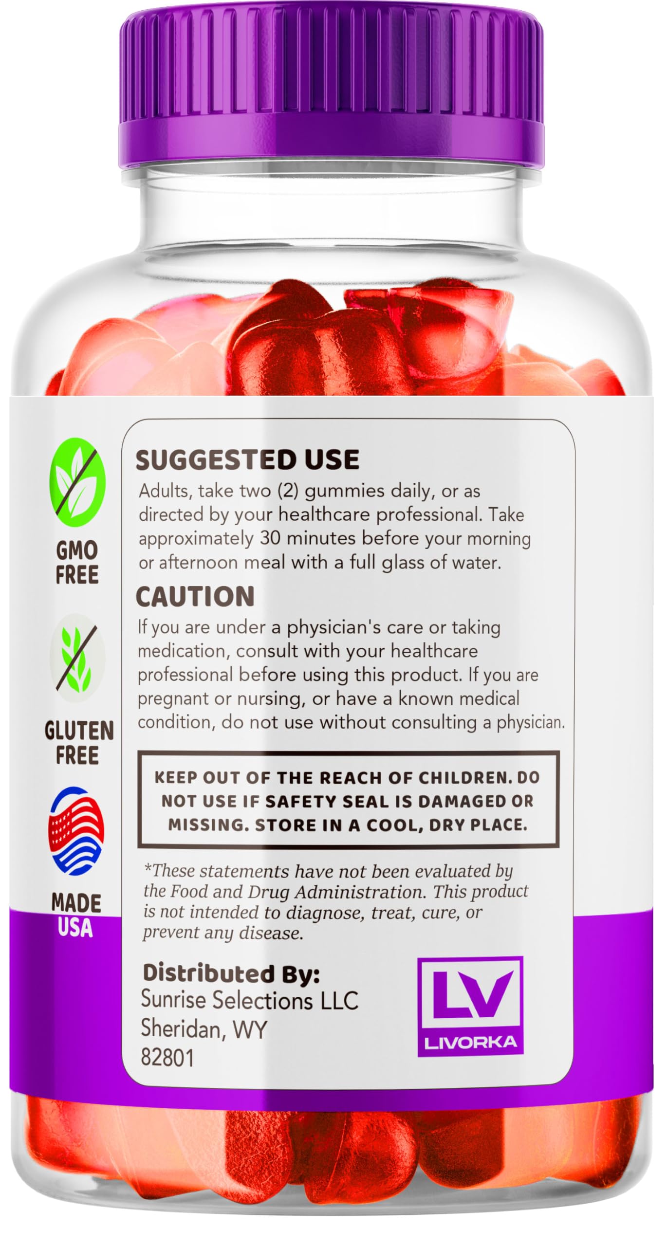 LIVORKA RiteLyfe Gummies, 60 Gummies
