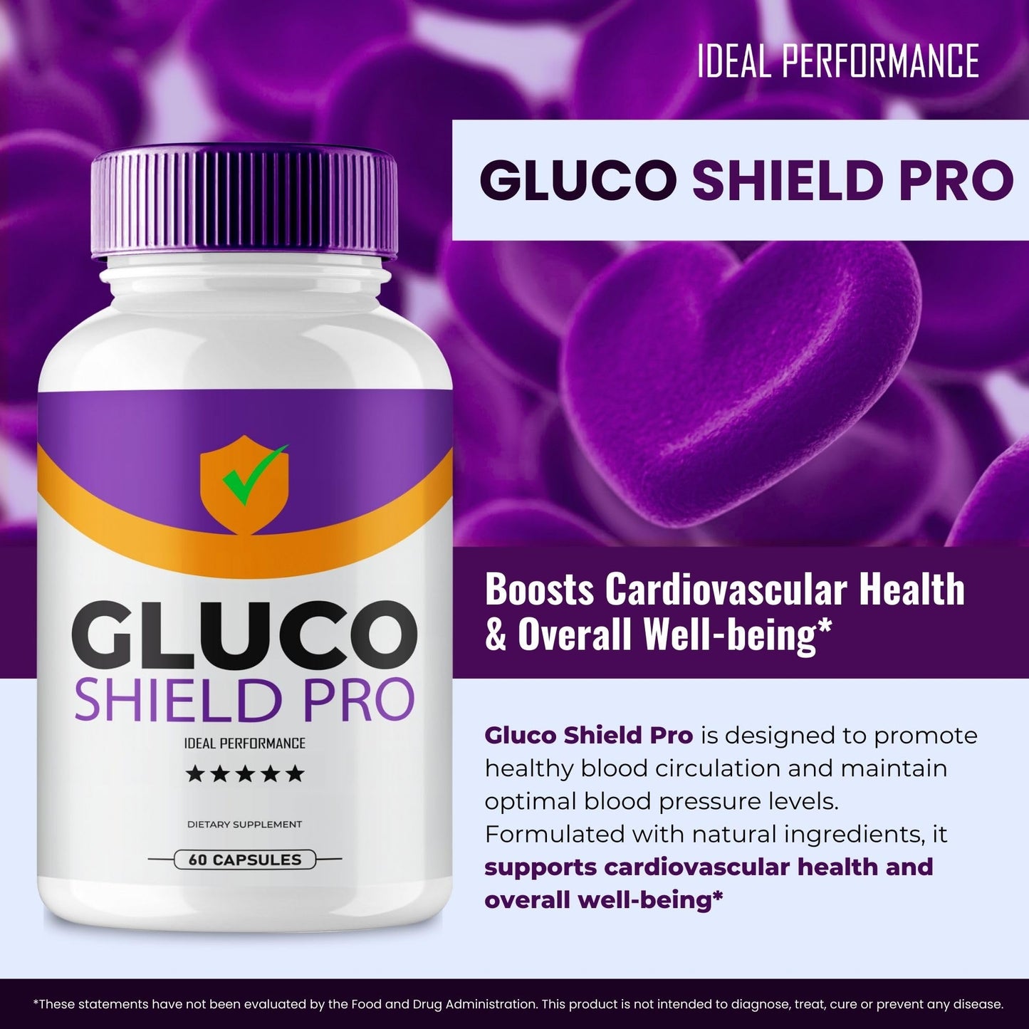 Ideal Performance Gluco Shield Pro Advanced Blood Formula Capsules, 180 Capsules