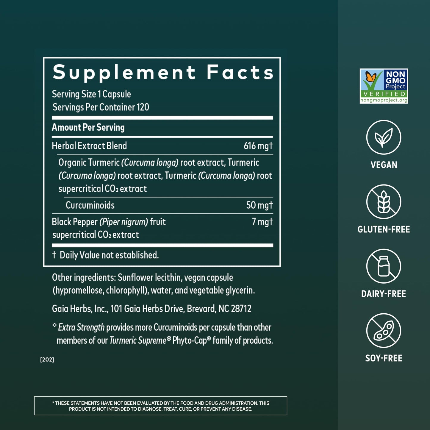 Gaia Herbs Turmeric Supreme Extra Strength Capsules, 120 Count