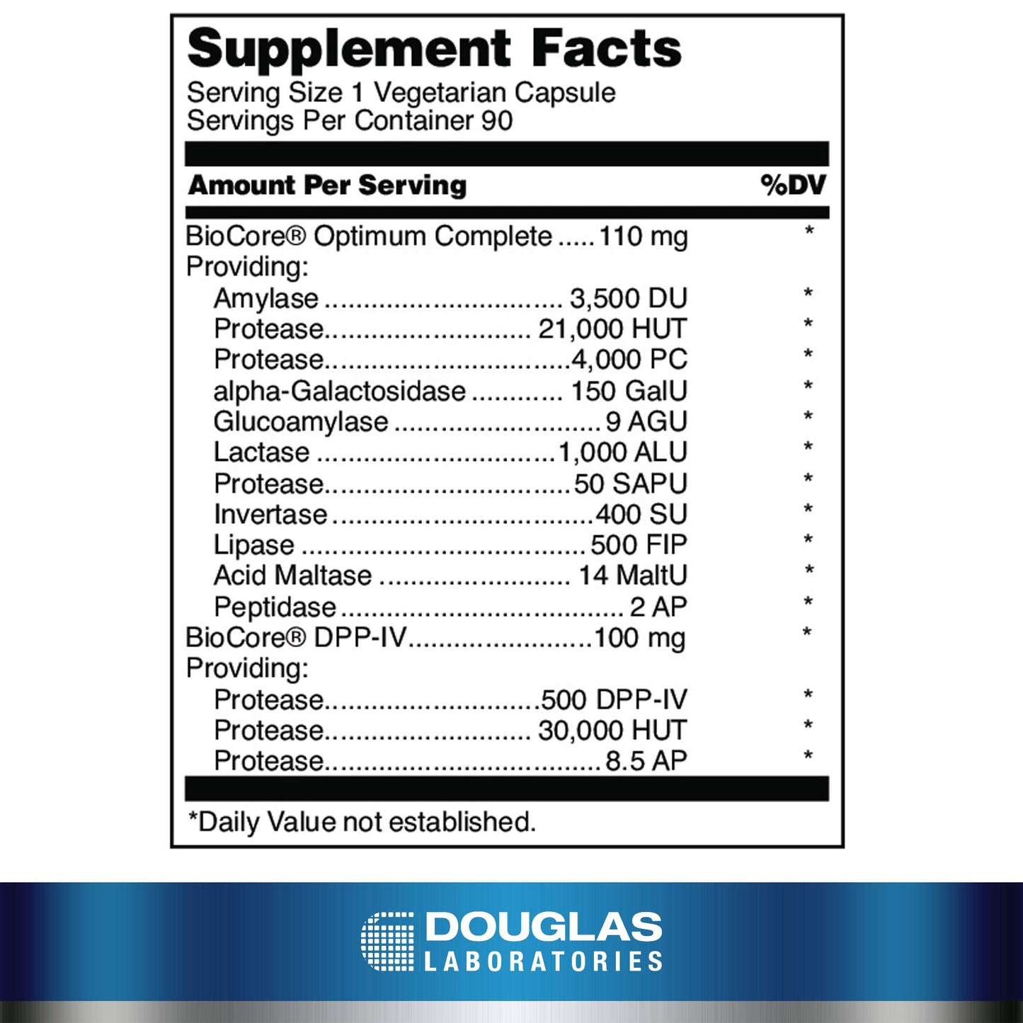 Douglas Laboratories G.I. Digest Complete Enzyme Formula Including Gluten and Dairy Enzymes 90 Capsules