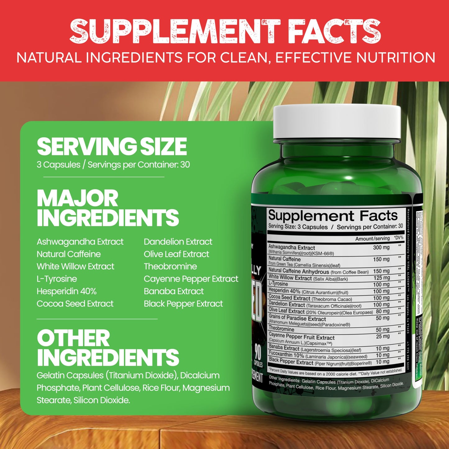 Vital Alchemy Supplements Ashwagandha Capsules, 90 Capsules