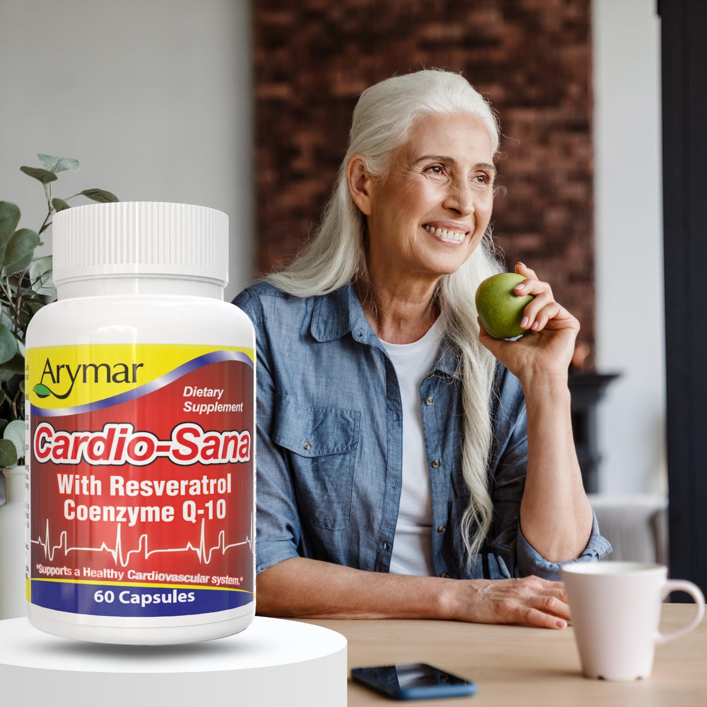 Arymar Cardio-Sana Supplement Co-Enzyme Q-10 100 mg, Resveratrol 300 mg, 60 Capsules