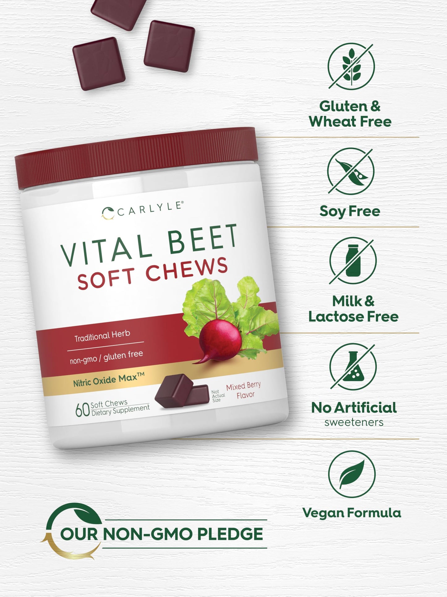 Carlyle Beet Root Soft Chews 60 Count