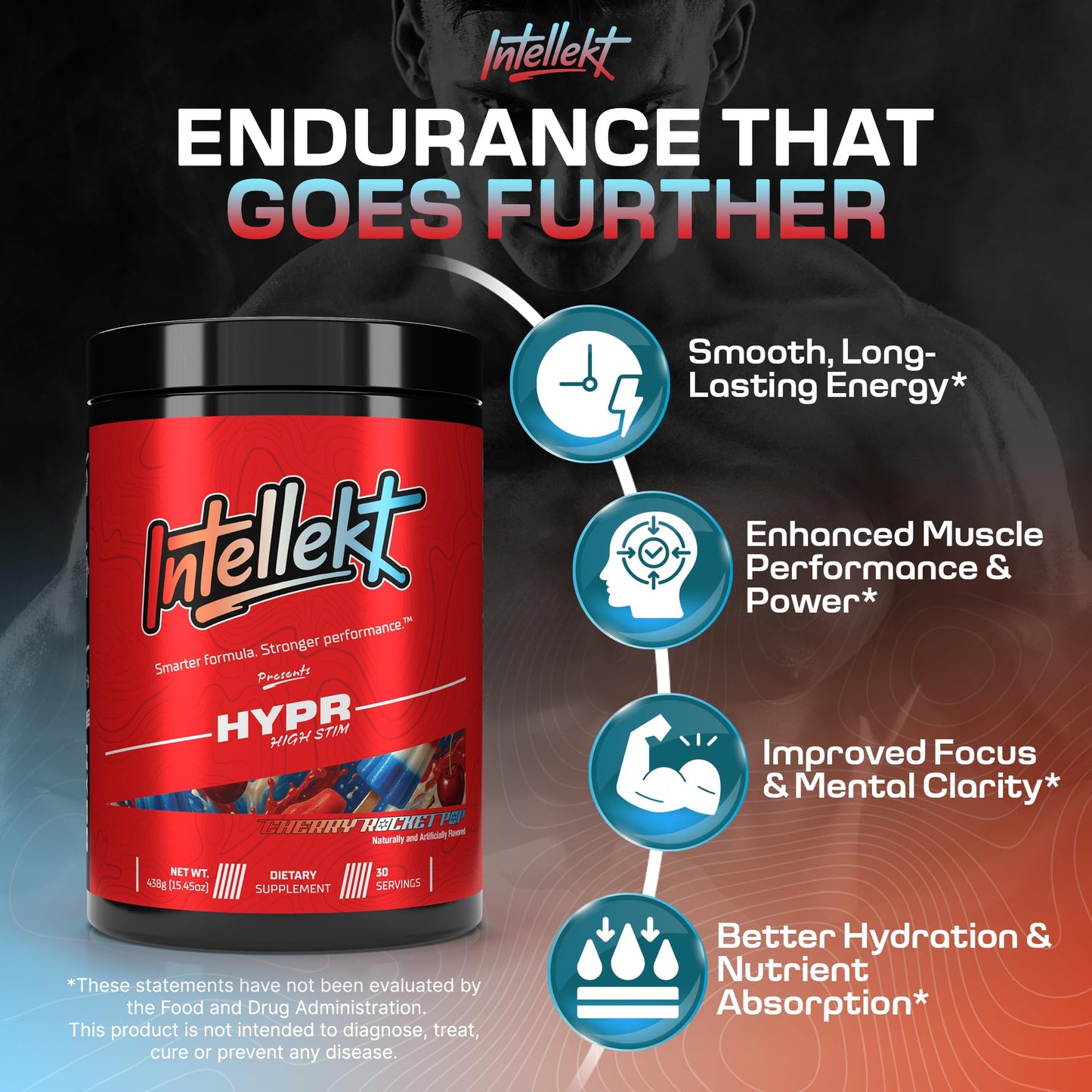 INTELLEKT Lifestyle Hypr High Stim Pre Workout Powder, 20 Servings