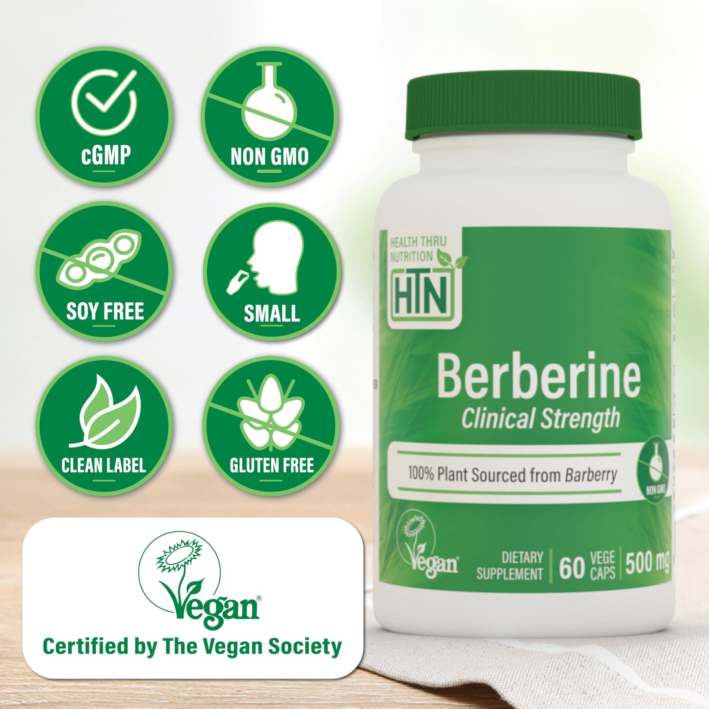 Health Thru Nutrition Berberine HCl 500mg 60 Caplets