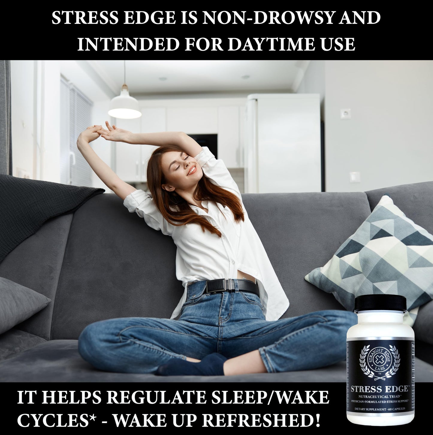 Straight Edge Labs Stress Edge Stress Relief Supplement 60 Capsules