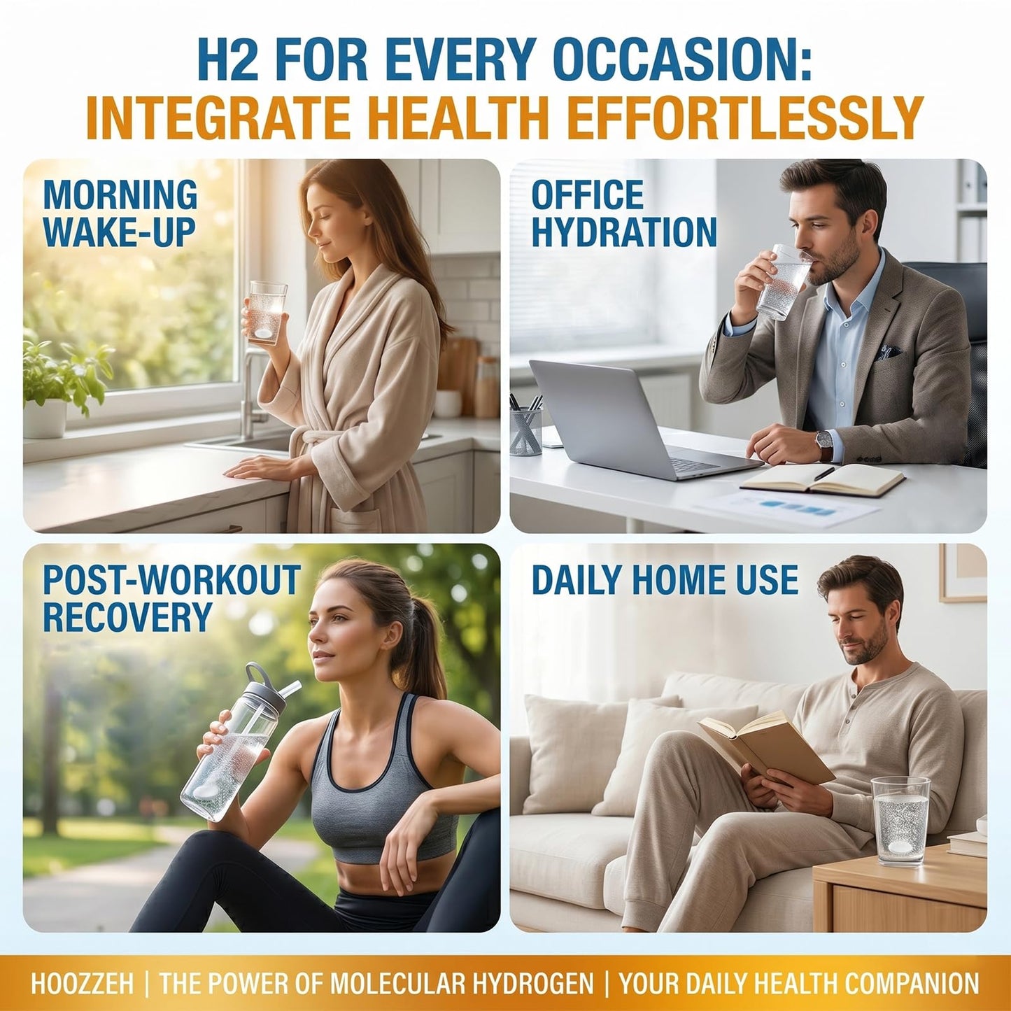 Hoozzch Hydrogen Water Tablets, 120 Tablets