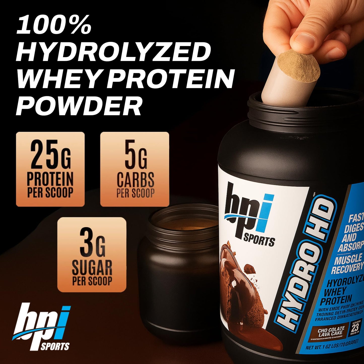 BPI Sports Hydro HD 100% Hydrolyzed Whey Protein Powder 31 Servings