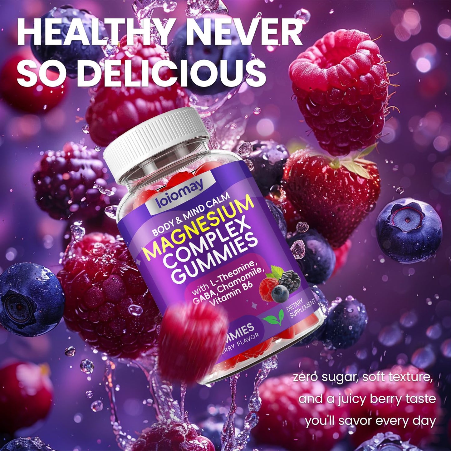 Loiomay Magnesium Glycinate Gummies, 120 Gummies (2 Pack)