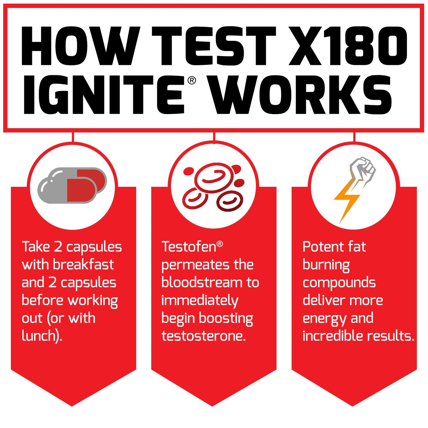 Force Factor Test X180 Ignite Total Testosterone Booster Capsule, 120 Count