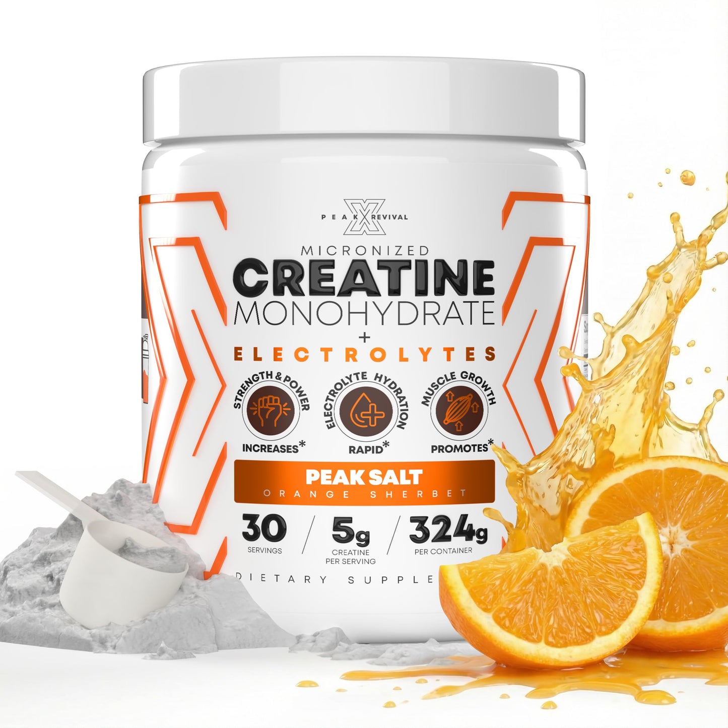 Peak Revival-X Creatine Monohydrate Powder + Electrolyte Hydration Salt Powder, 11.42 Servings