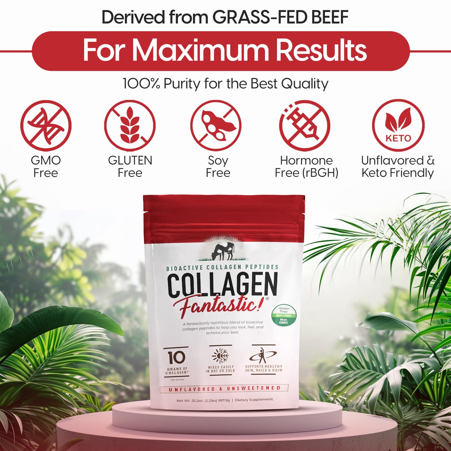 Fantastic Nutrition Collagen Peptides Unflavored Powder 90 Servings