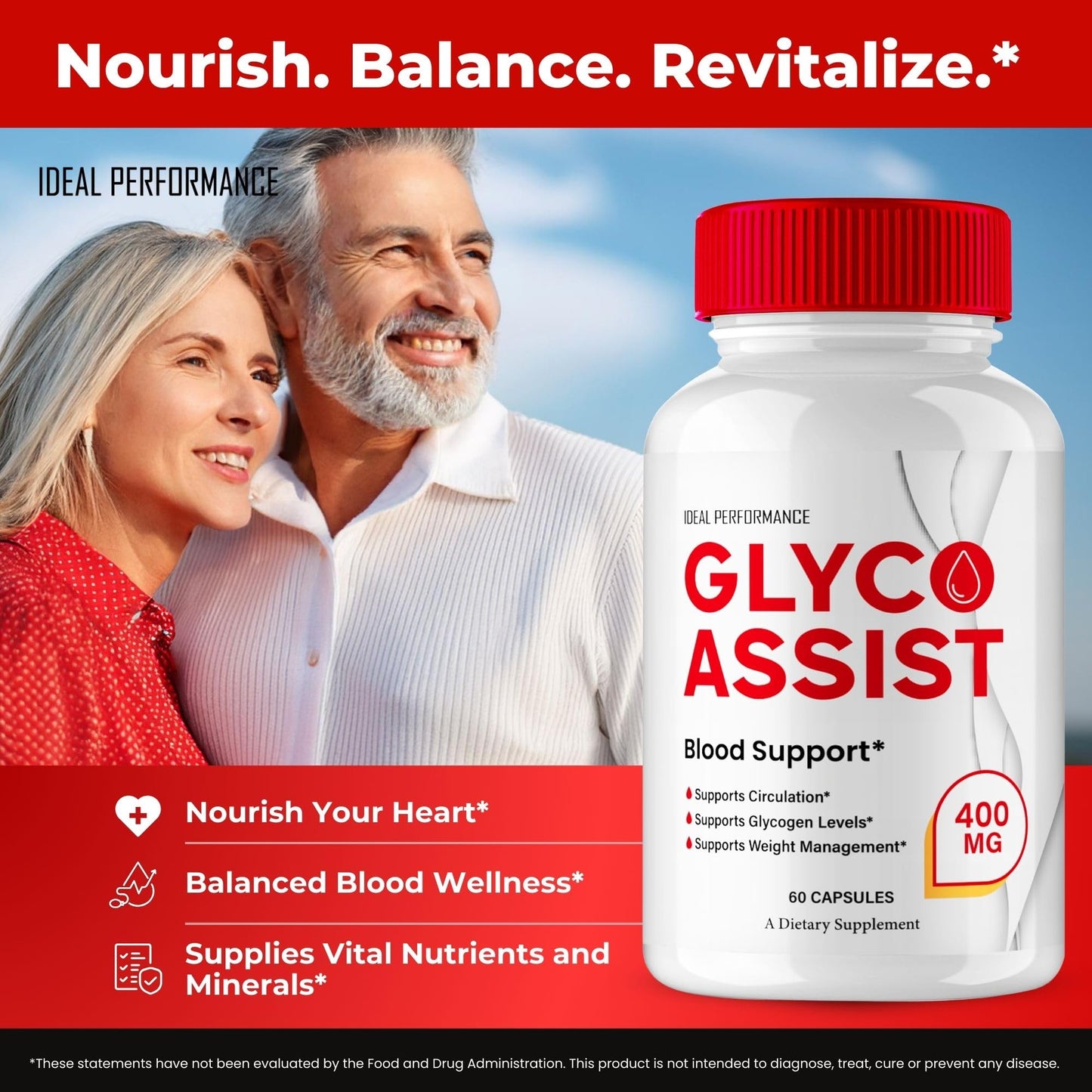 IDEAL PERFORMANCE Glyco Assist Advanced Blood Formula Capsules 120 Capsules