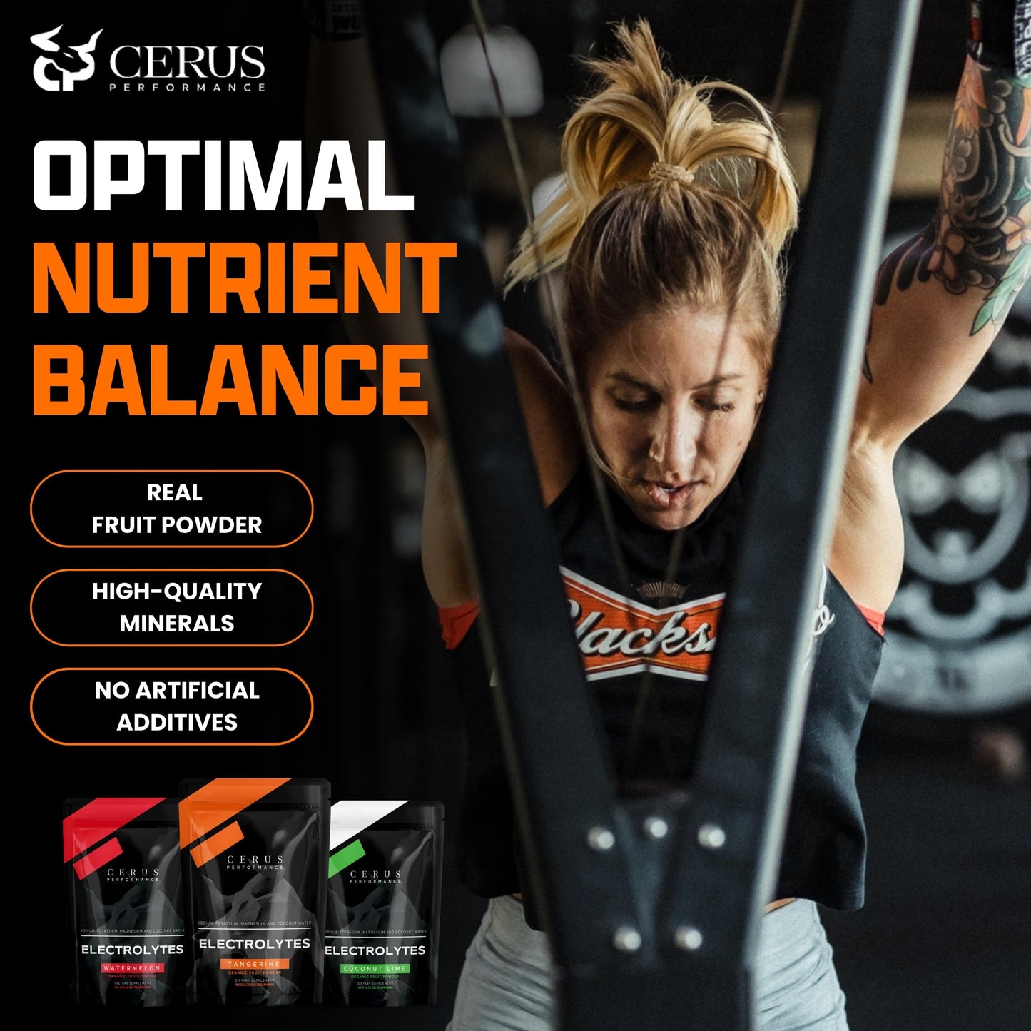 Cerus Performance Electrolyte Powder, Tangerine Flavor, 6.56 oz