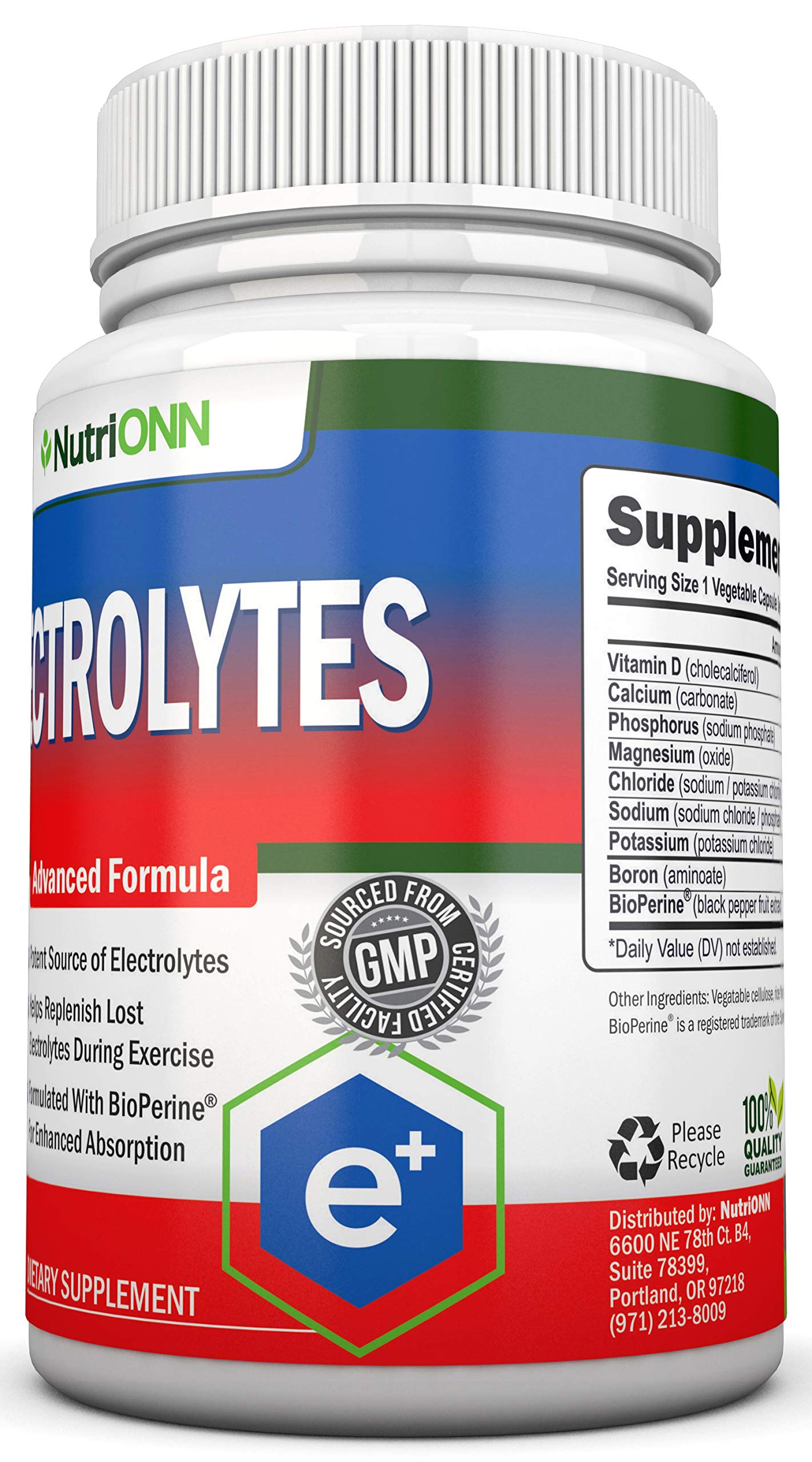 NutriONN Electrolytes Electrolyte Replacement Capsules, 100 Count