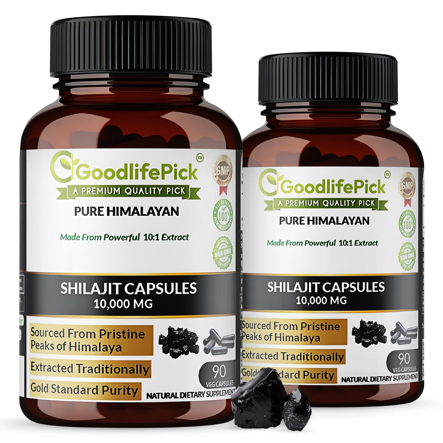 GoodlifePick Premium Himalayan Shilajit Capsules, 180 Capsules