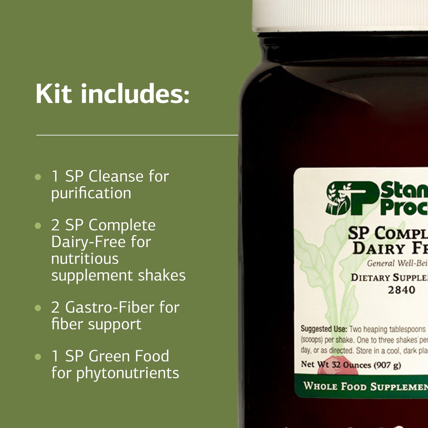 Standard Process Inc. Purification Product Kit with SP Complete Dairy Free and Gastro Fiber Capsule 1 Kit