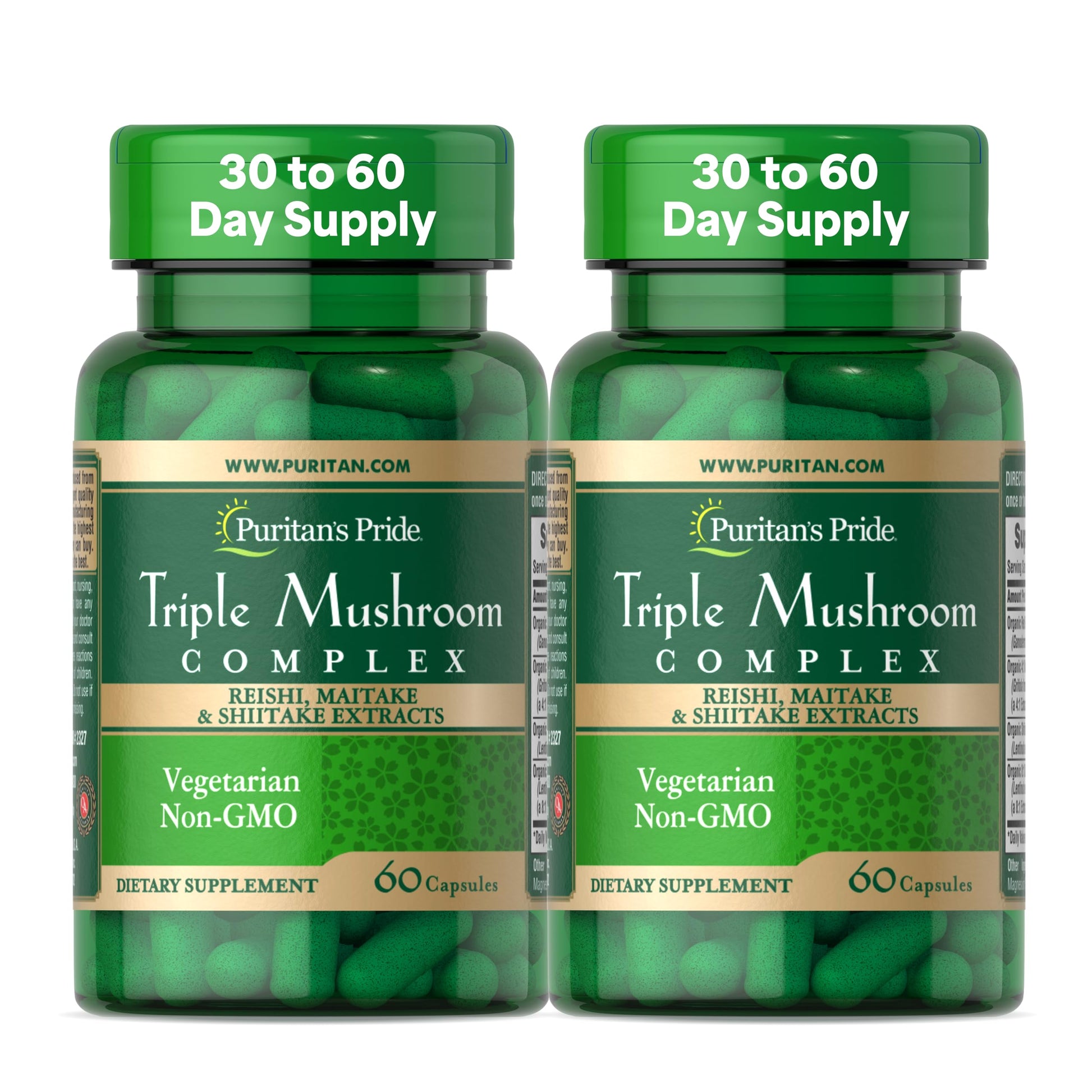 Puritan's Pride Triple Mushroom Complex, Reishi, Maitake & Shiitake Extracts Capsules 60