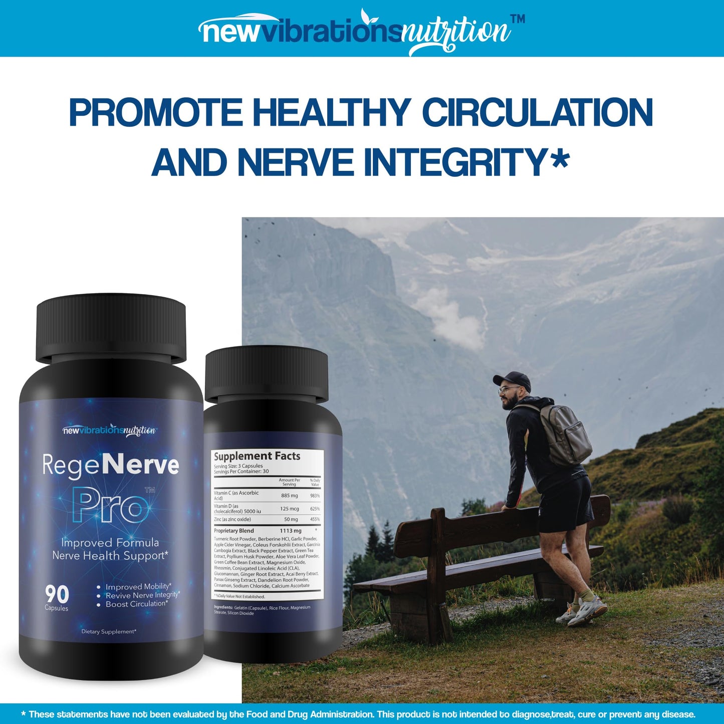 New Vibrations Nutrition RegeNerve Pro Capsule 90 Count