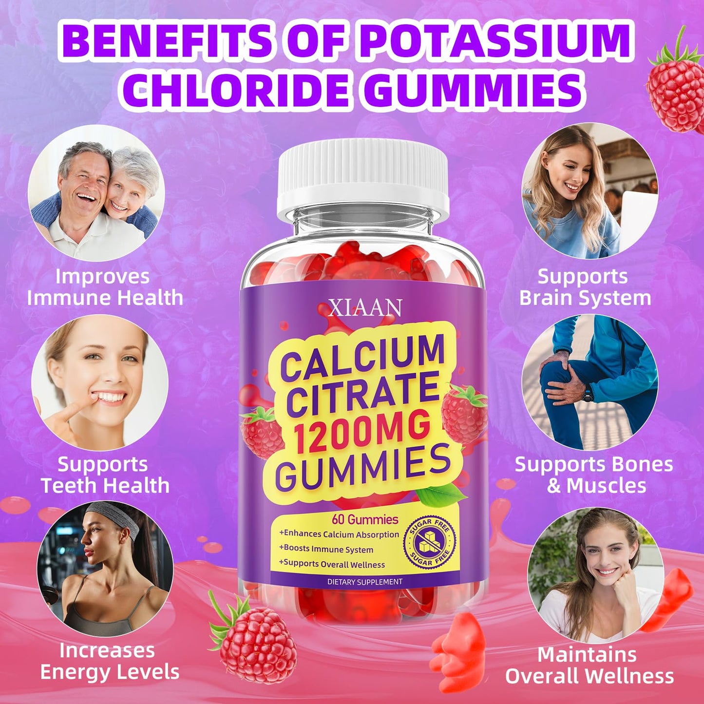 XIAAN Calcium Citrate Gummies 1200mg Gummy 120 Count