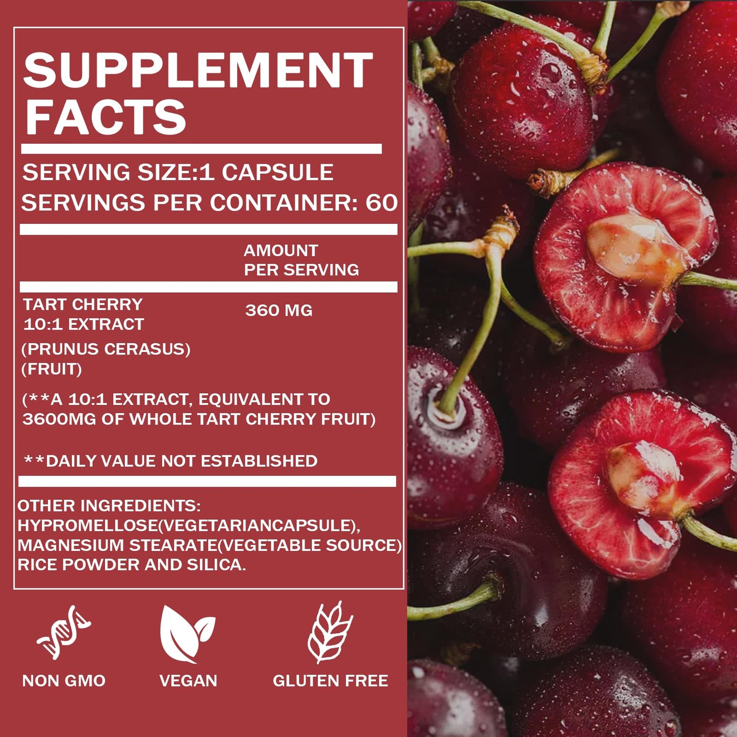 Luvie Glow Good Grove Tart Cherry Extract Capsules 60 Count