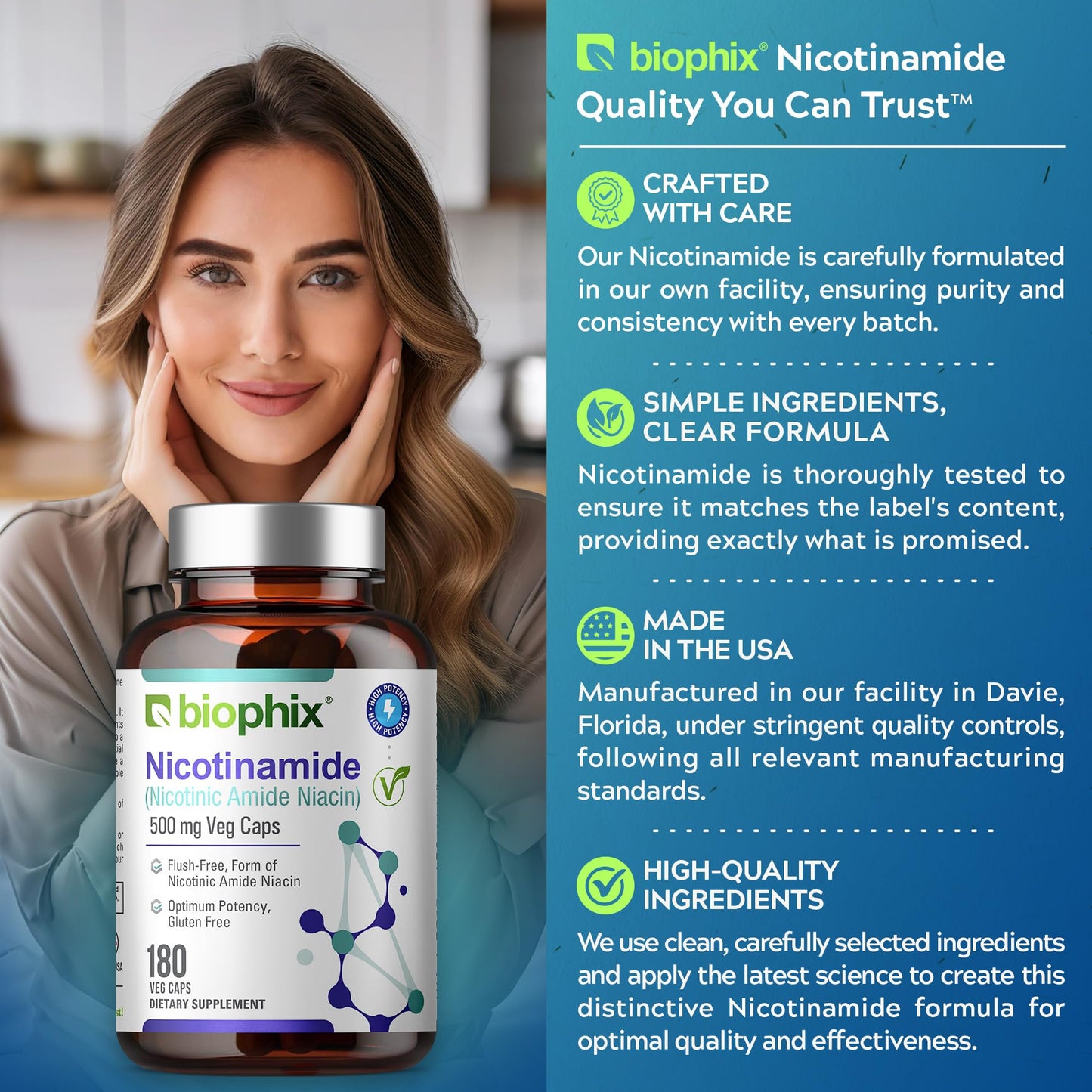 biophix B-3 Nicotinamide 500 mg 180 Capsules