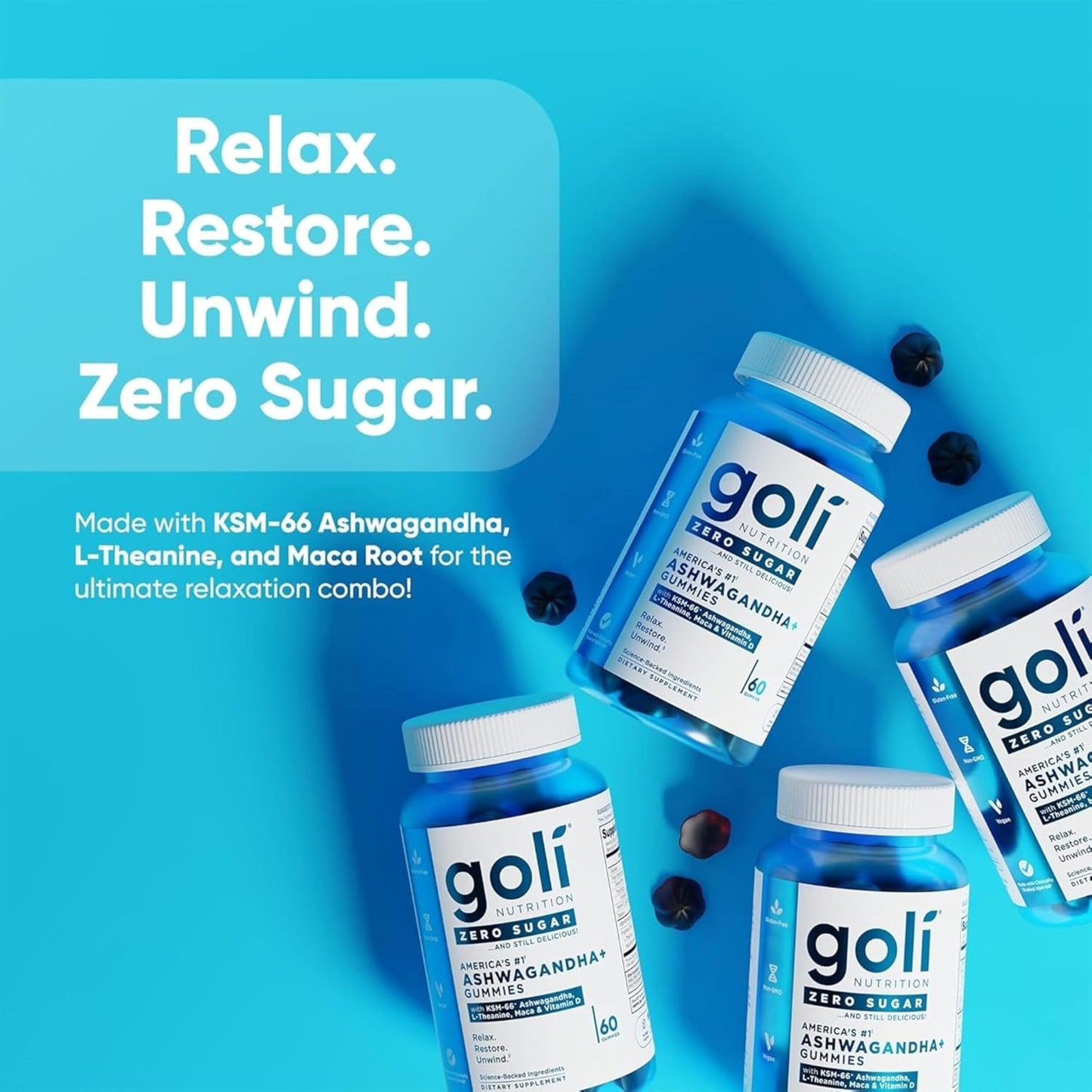 Goli Zero Sugar Ashwagandha Gummies, 300 Count