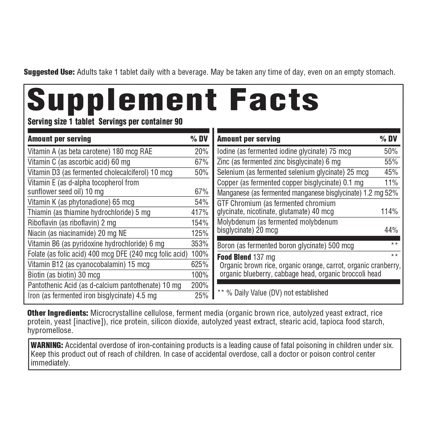 Innate Response Formulas One Daily Multivitamin Tablets 90
