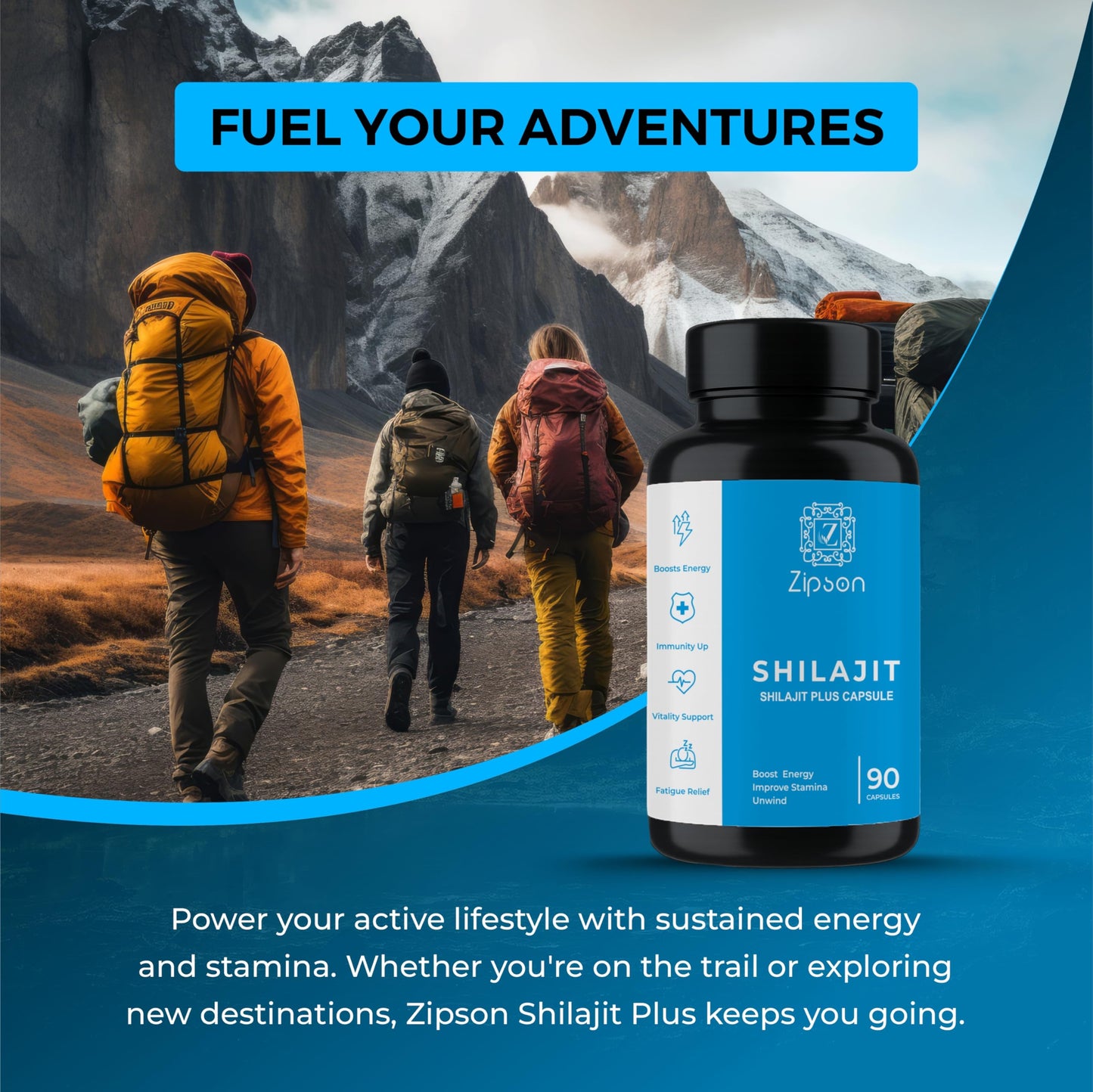 ZIPSON Shilajit for Men & Women 90 Capsules