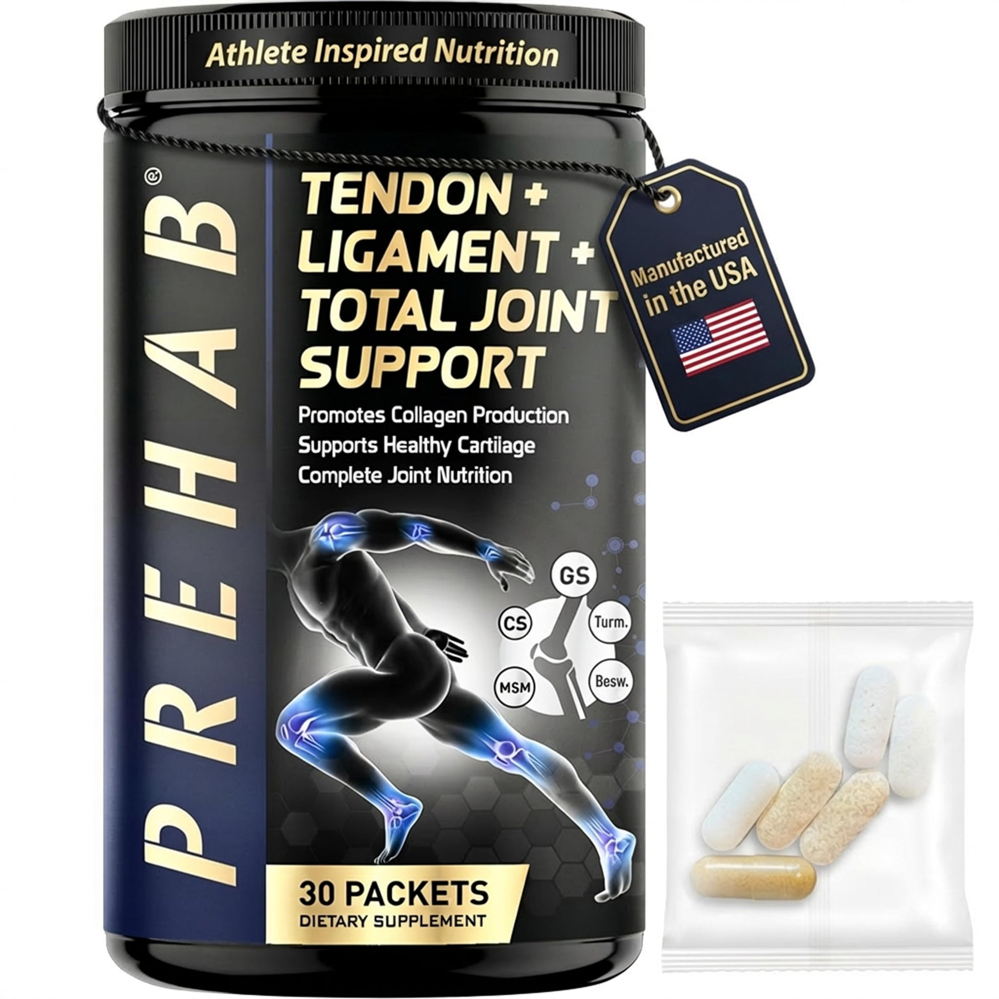 PREHAB Tendon Ligament Total Joint Support Tablet, 180 Count