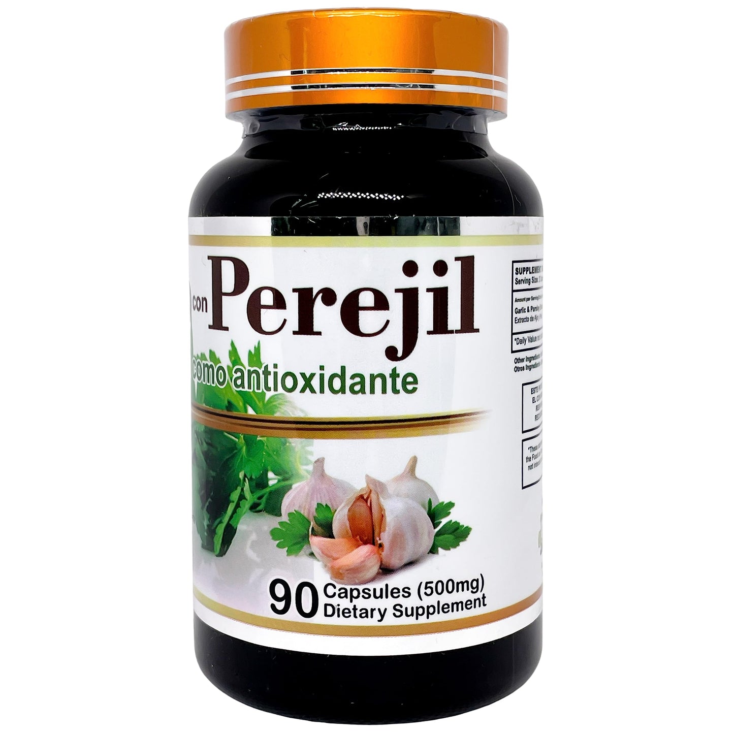 Productos El Colibri Garlic and Parsley Extract 500mg, Capsules, 90 Count