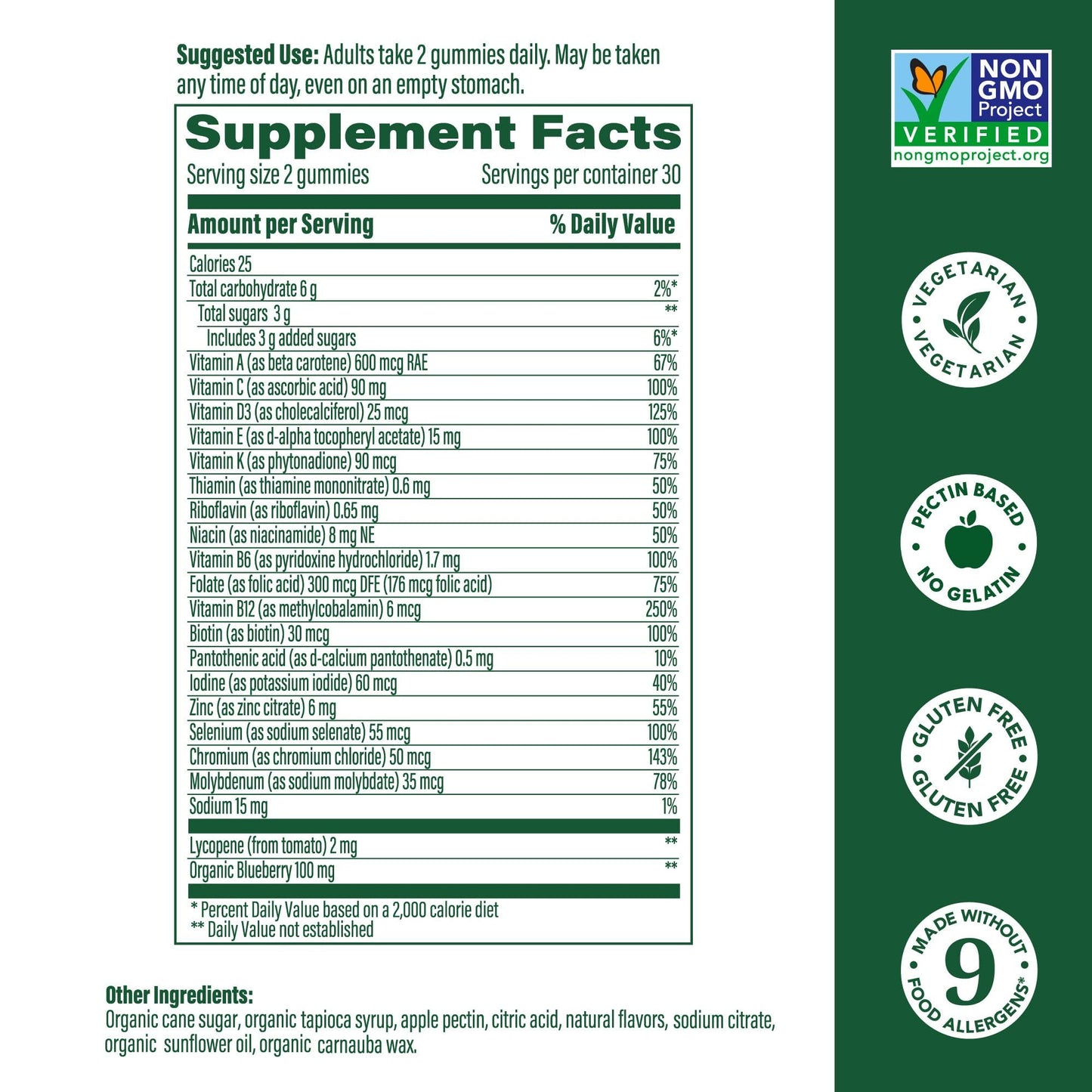 MegaFood Multivitamin Mens Wild Blueberry Gummy, 60 Count