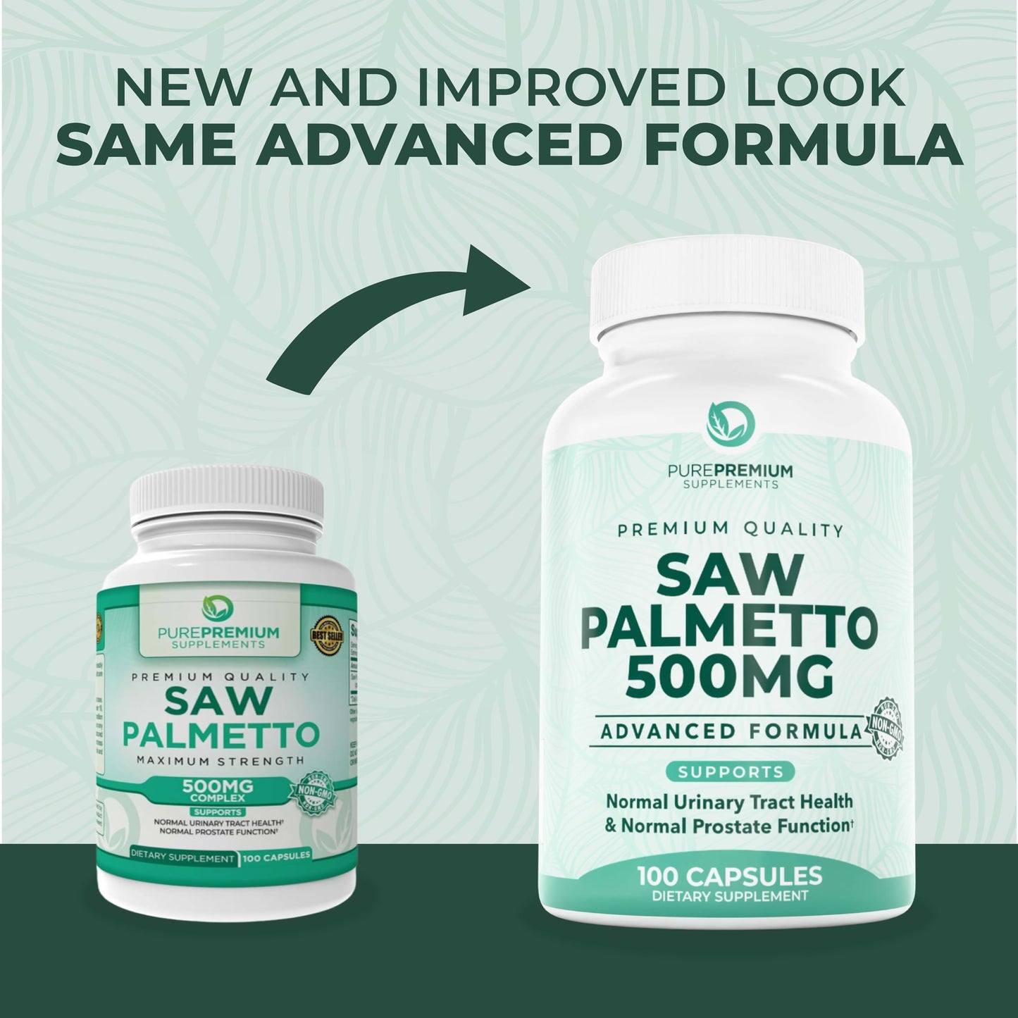 PurePremium Supplements Saw Palmetto 500 mg Tablets, 100-count